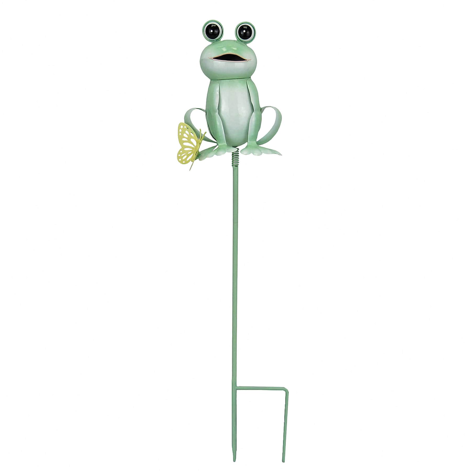 Frog with Butterfly Yard Stake, 36"