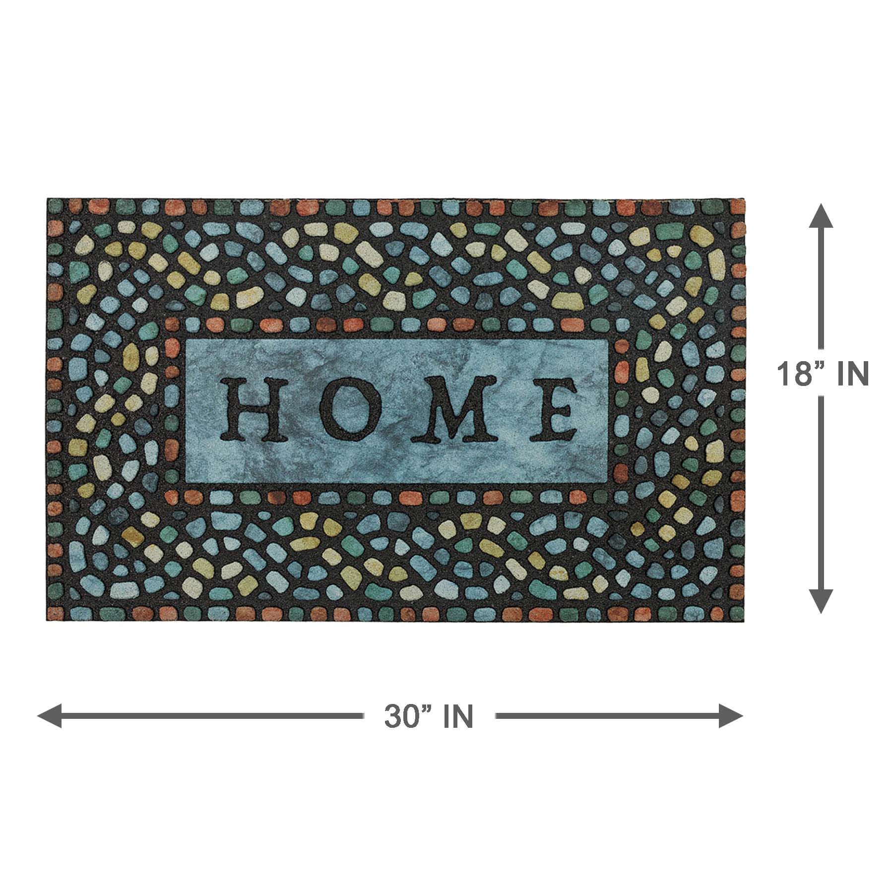 Home Mineral Pebbles Rubber Doormat, 18x30