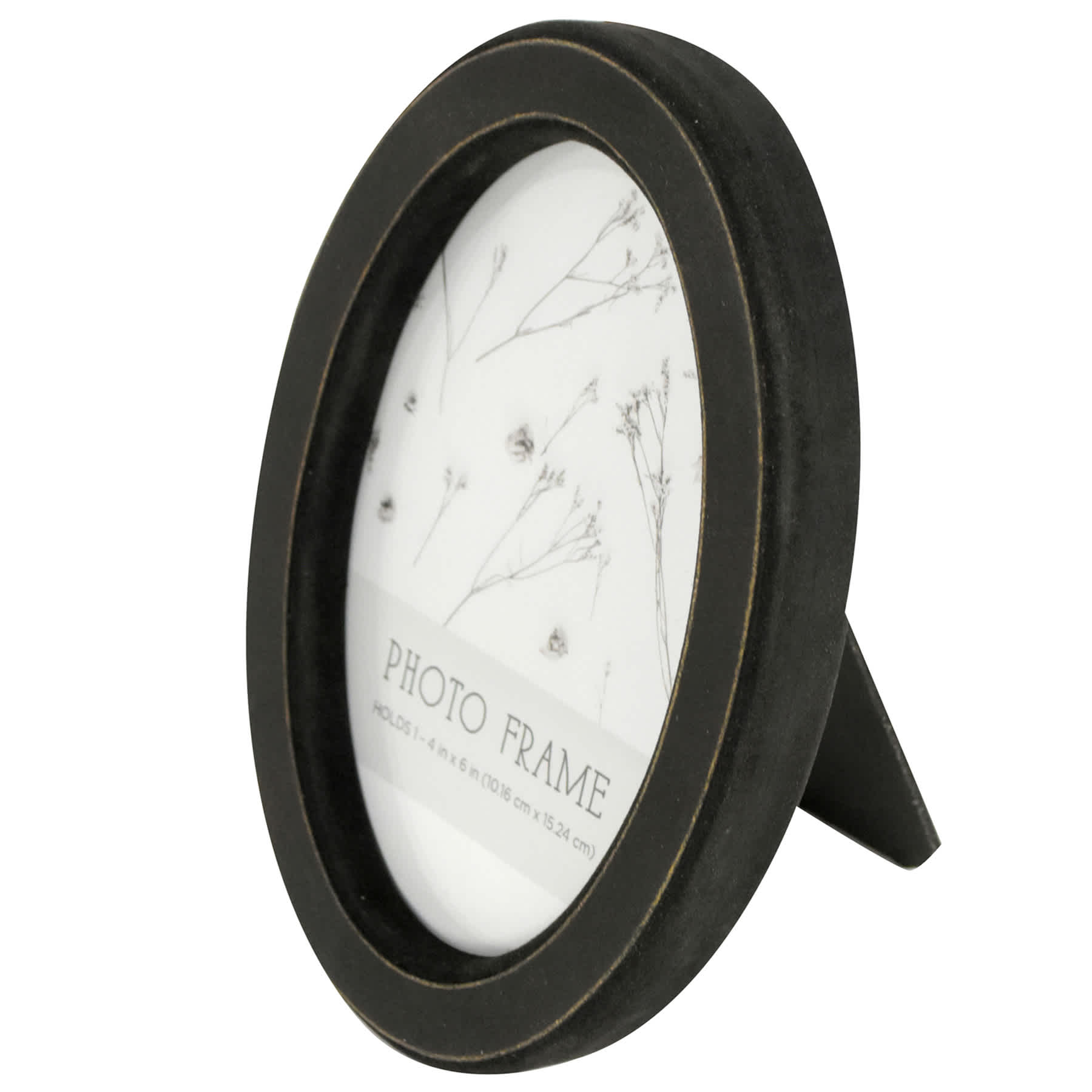 Black Oval Tabletop Picture Frame, 4x6
