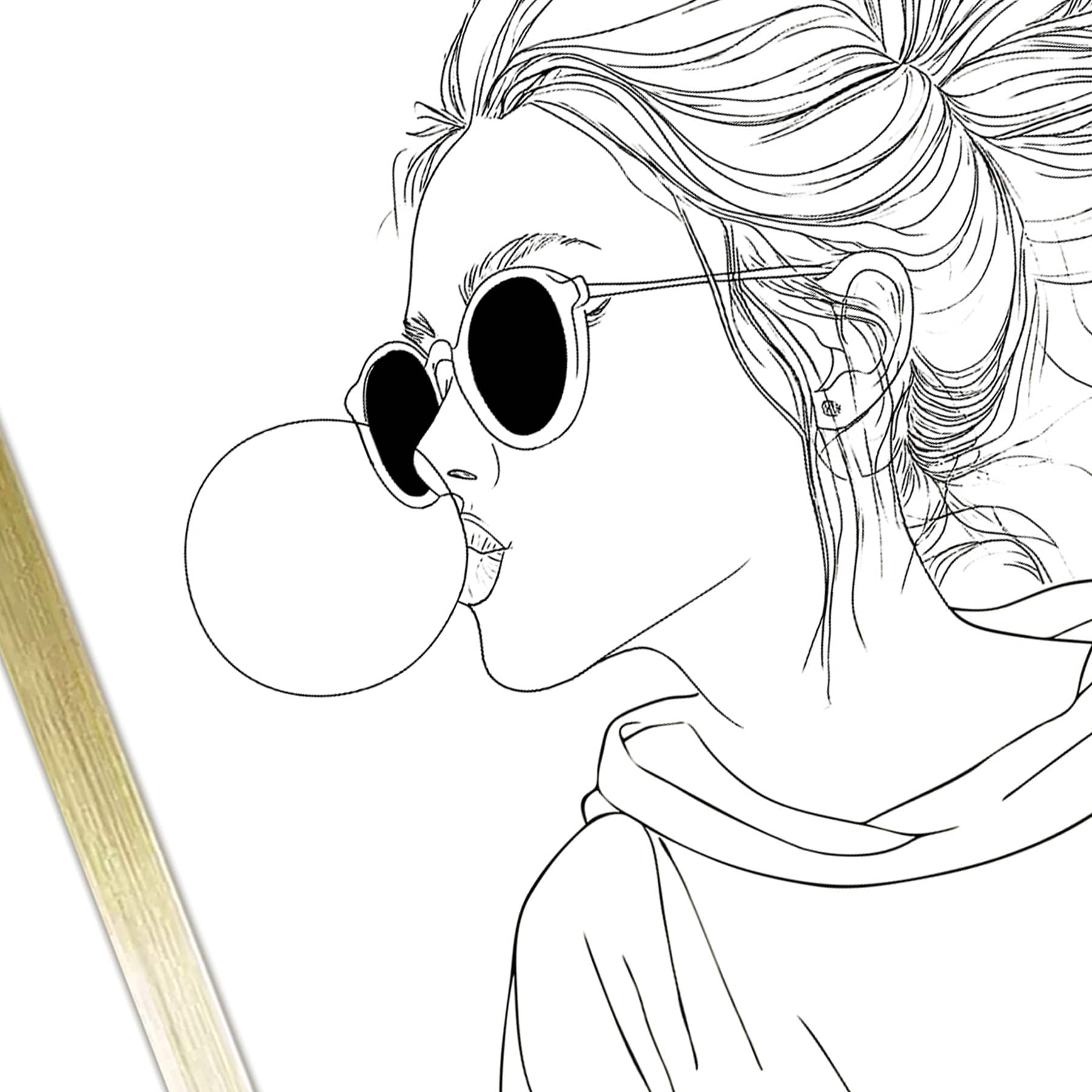 Framed Girl Blowing Bubbles Wall Art, 17x13