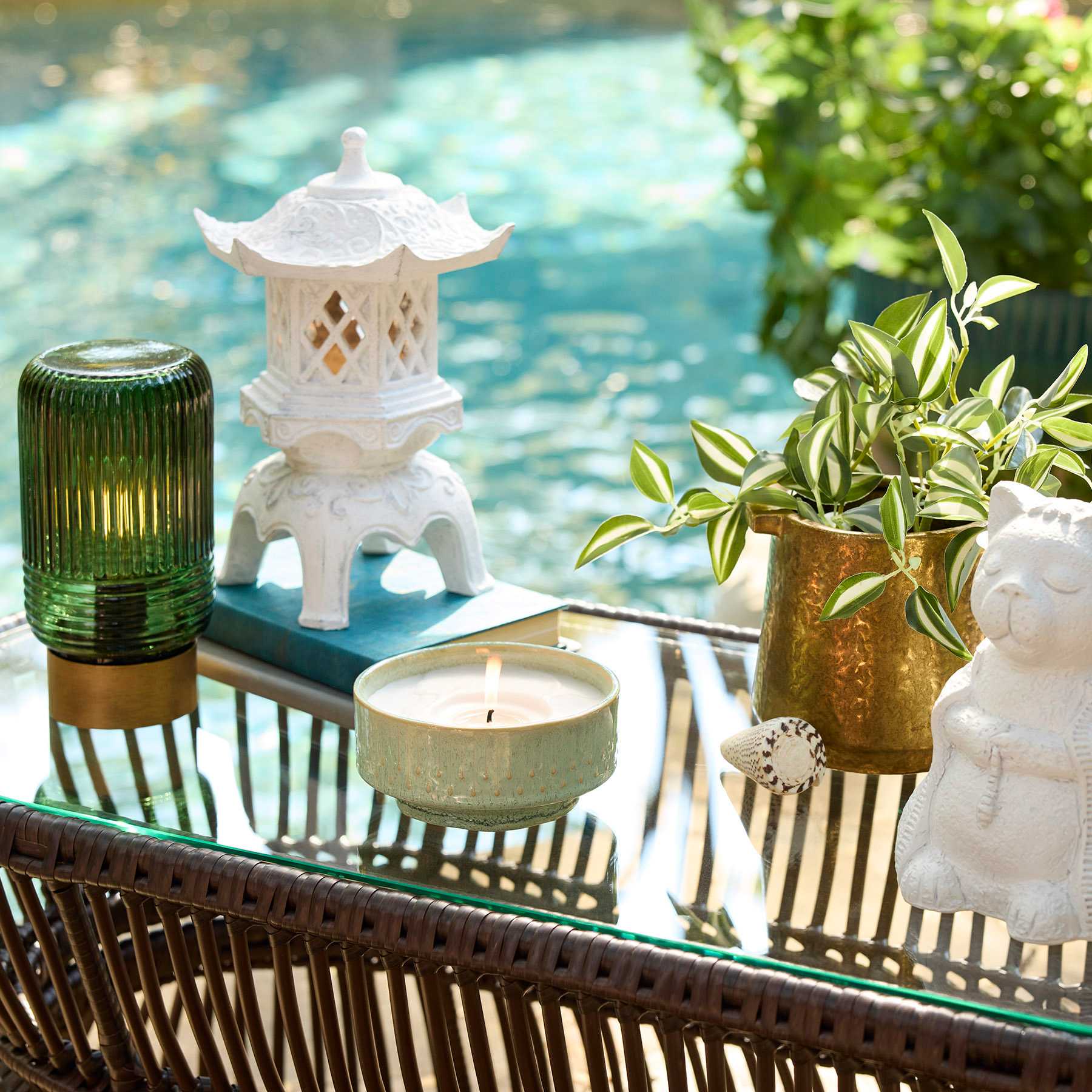 Found & Fable Lighted Pagoda Outdoor Garden Statue, 12"