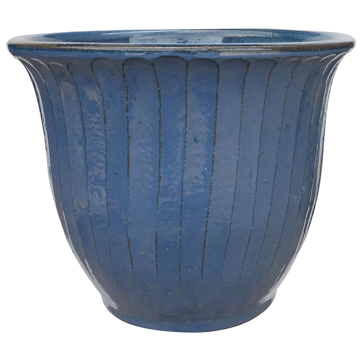 Providence Aurora Blue Fluted Outdoor Planter, Large