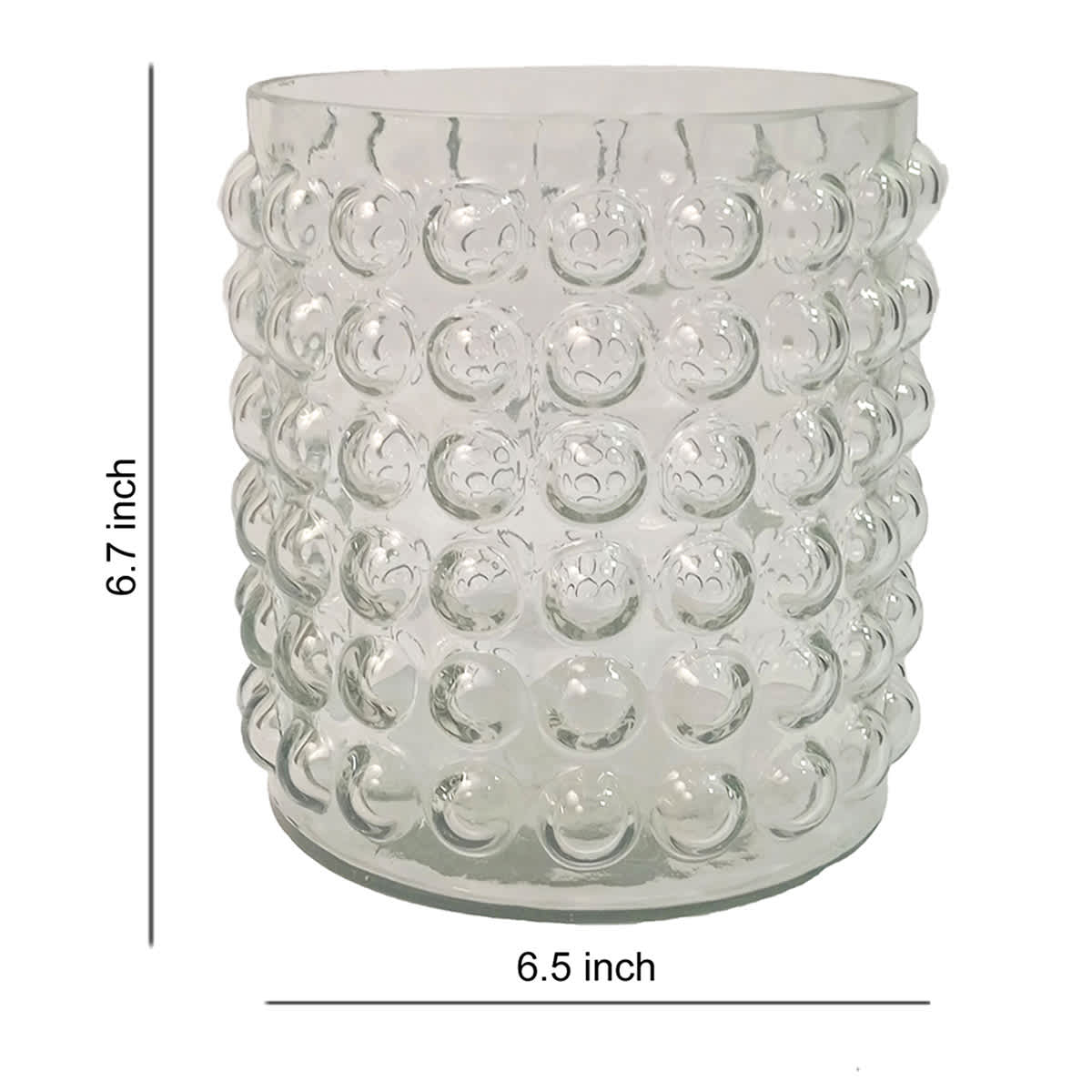 Clear Glass Dot Votive Candle Holder, 6.7"