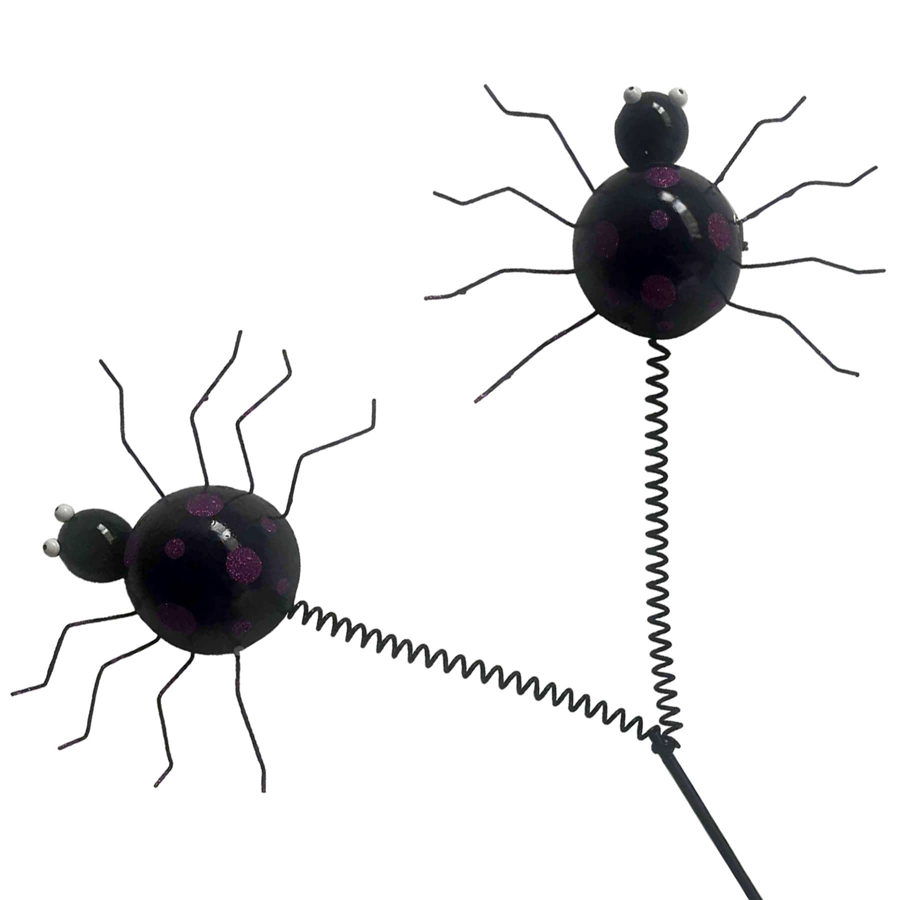 Happy Haunting Two Bouncing Spiders Stake
