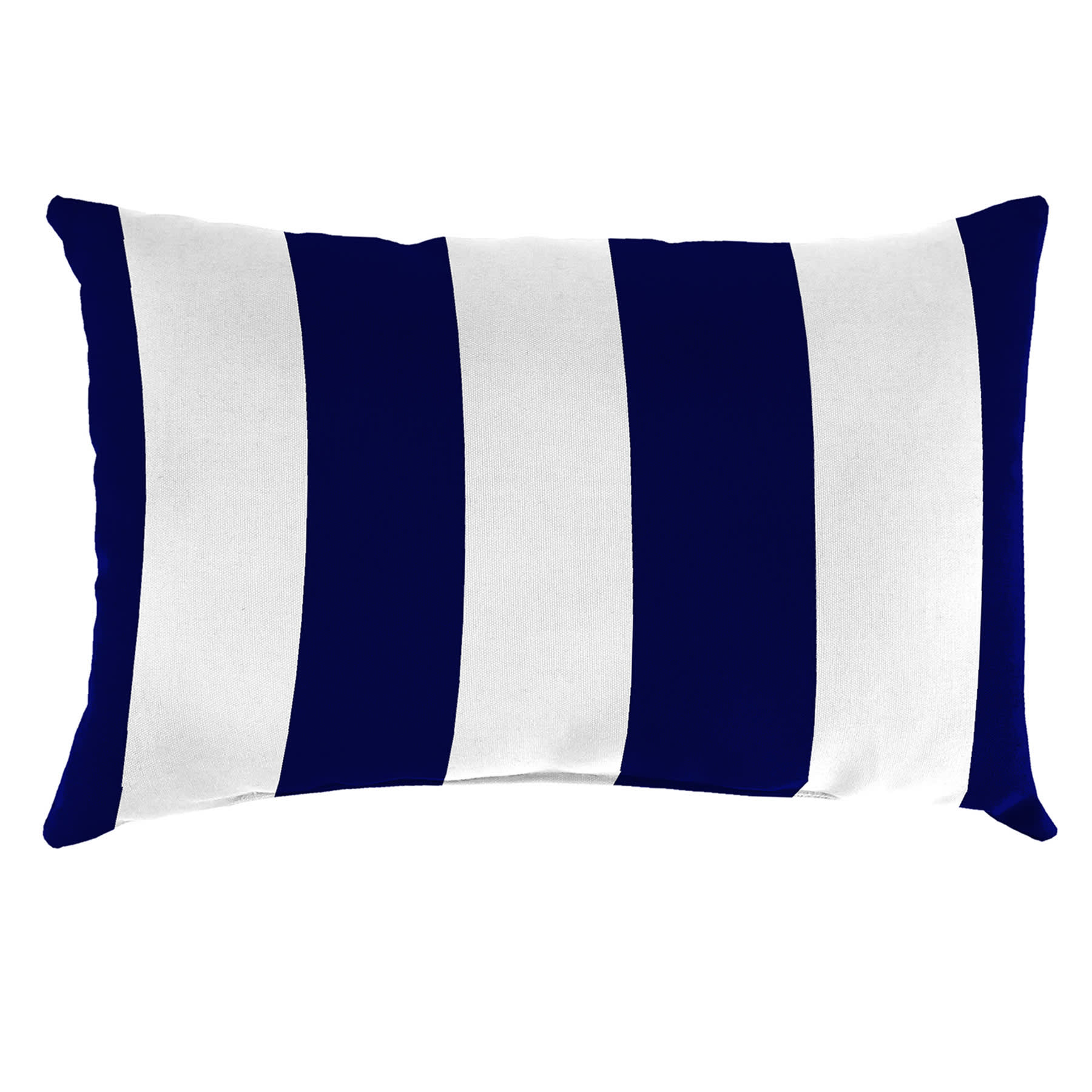 Navy Awning Stripe Lumbar Outdoor Throw Pillow, 14x20
