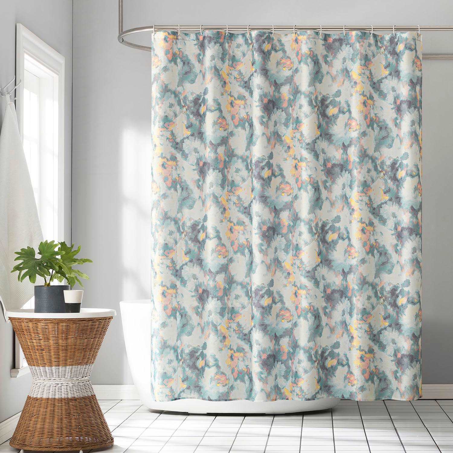 13-Piece Myla Multicolor Abstract Shower Curtain Set, 70x72