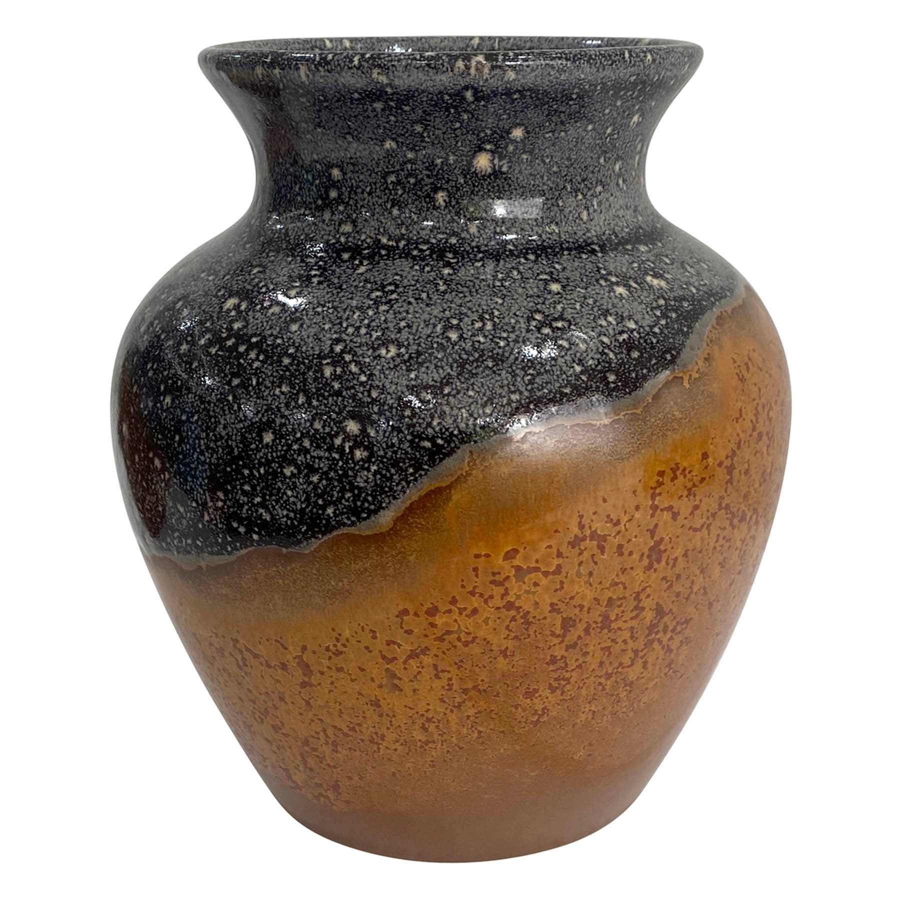 Black & Brown Roman Earth Shanghai Ceramic Vase, 8.3"
