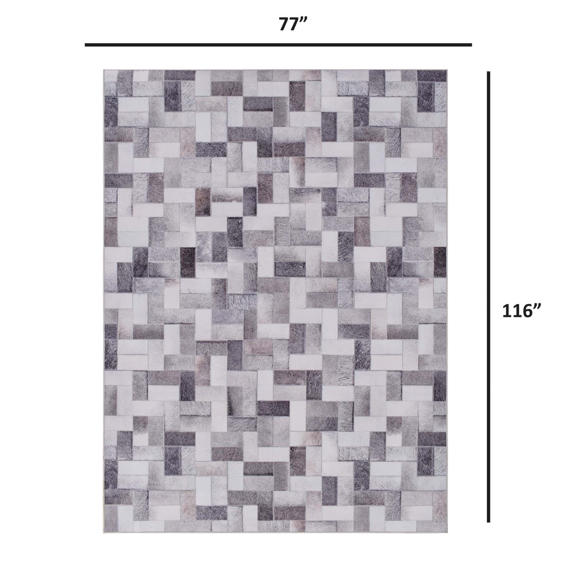 (D537) Crosby St. Nova Grey Printed Area Rug, 8x10