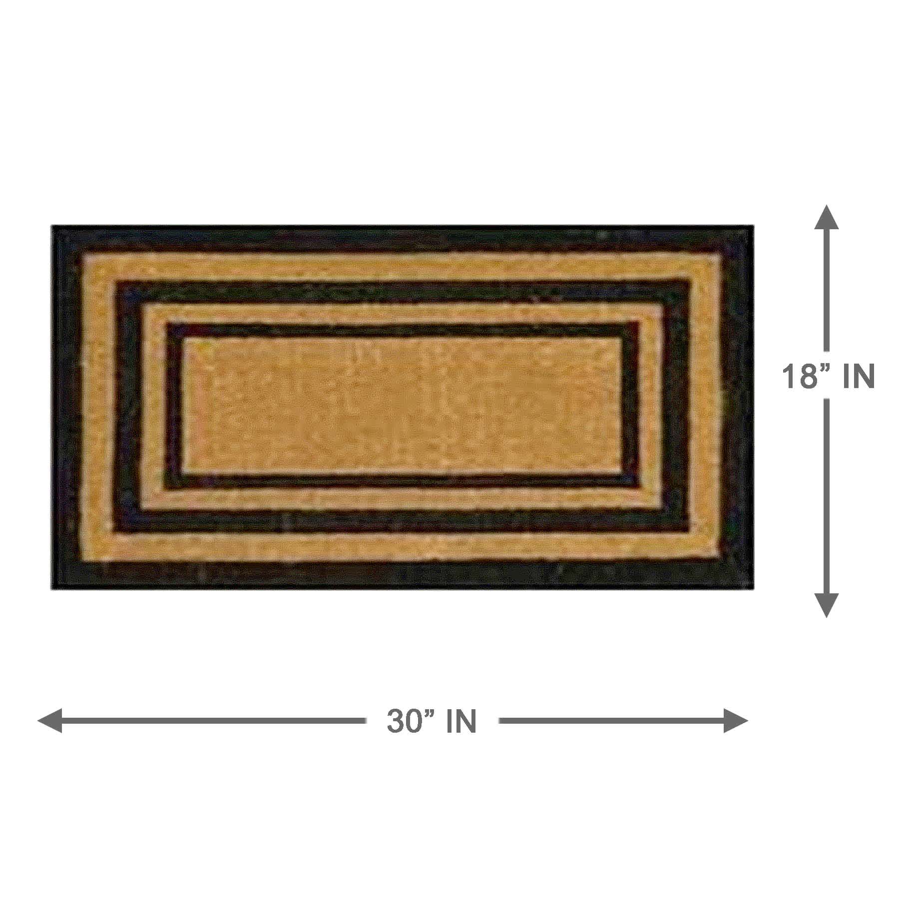 Providence Black Border Coir Mat, 18x30
