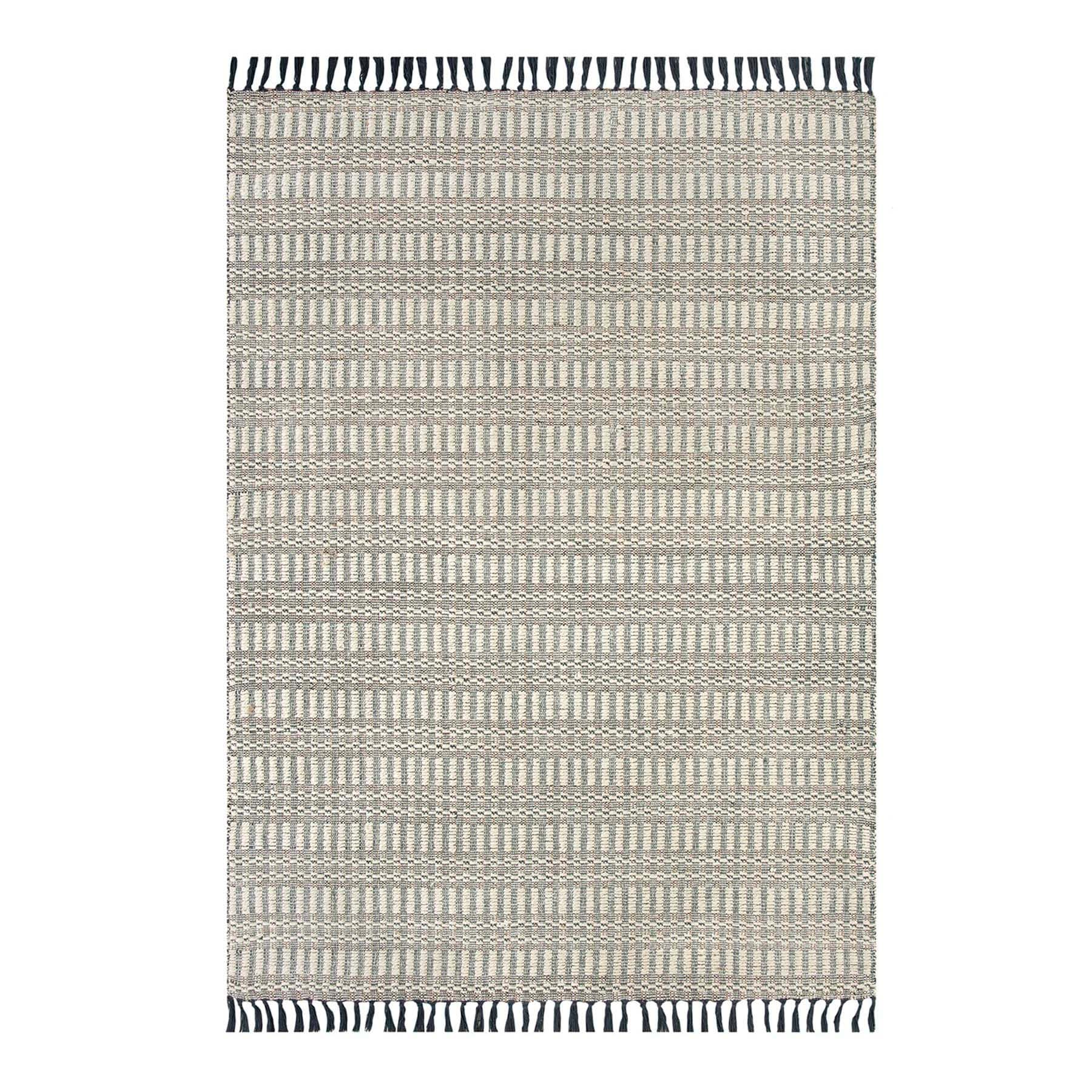 (B723) Crosby St. Lorre Neutral Flatweave Area Rug, 5x7