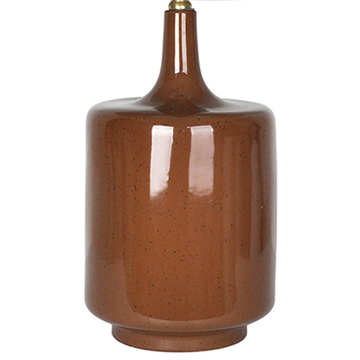 Brown Speckle Ceramic Large Lamp with Shade, 29"