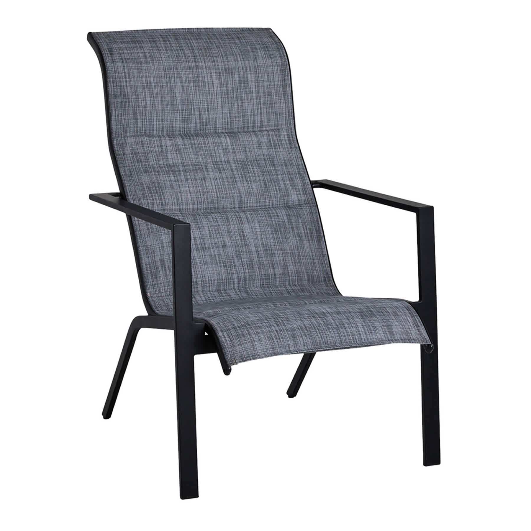 Padded Sling Lounge Chair, Grey