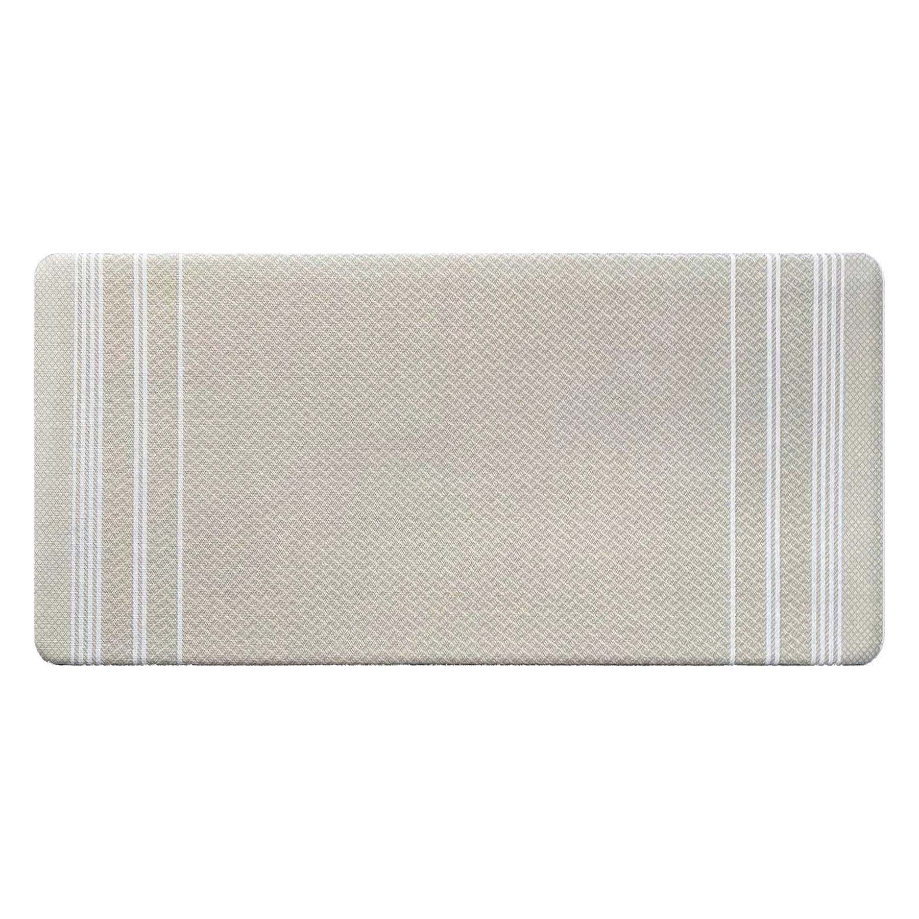 Taupe Forever Woven Striped Kitchen Mat, 20x39