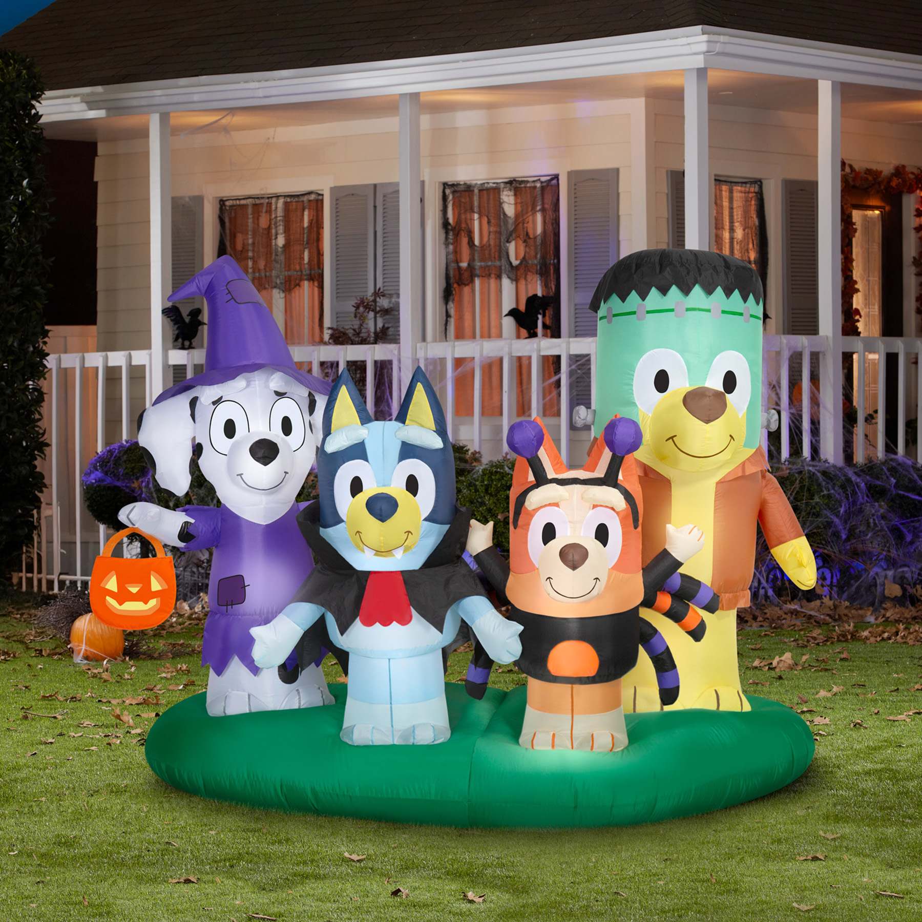 Halloween Bluey & Friends Inflatable, 7' Wide