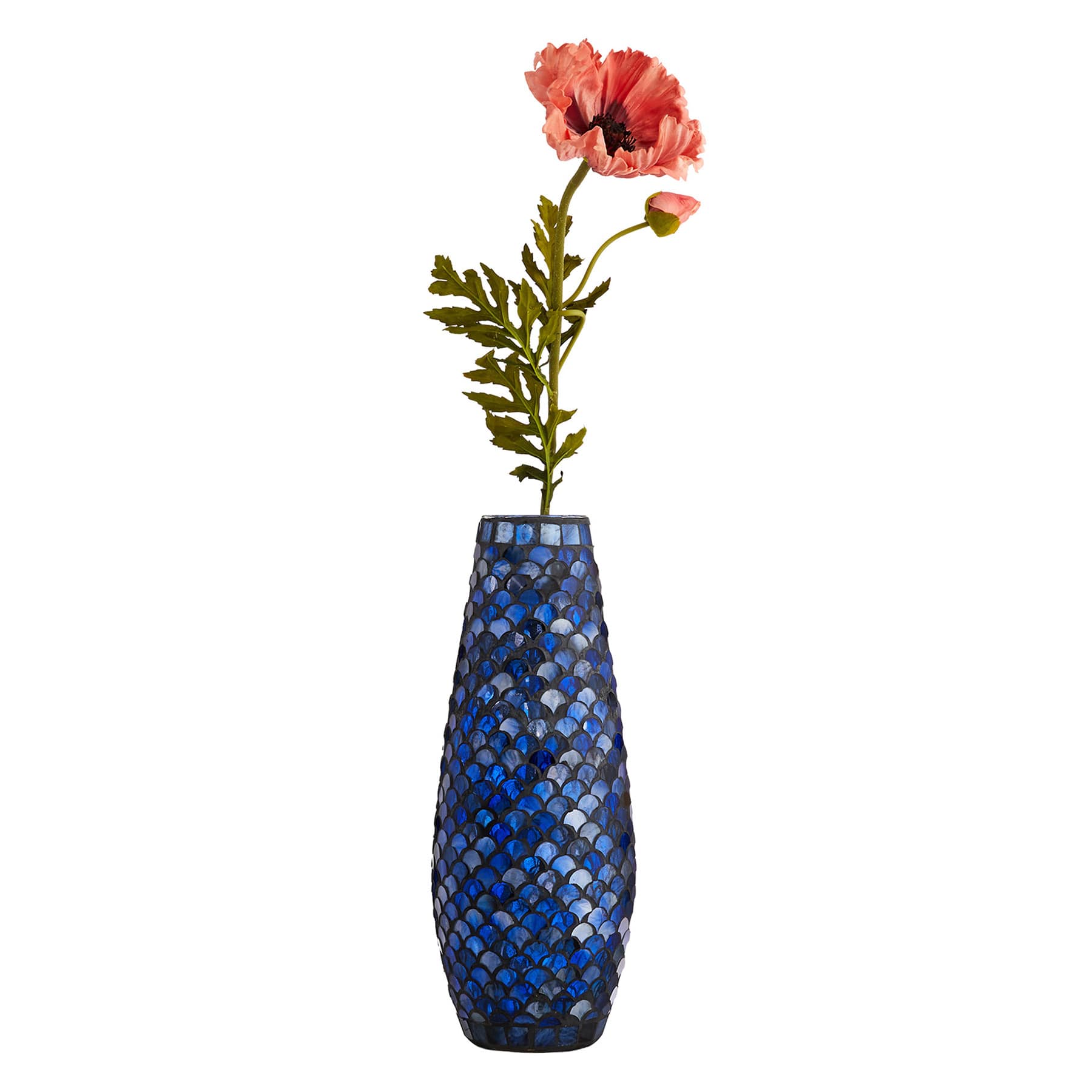 Blue Mosaic Bala Vase, 15"
