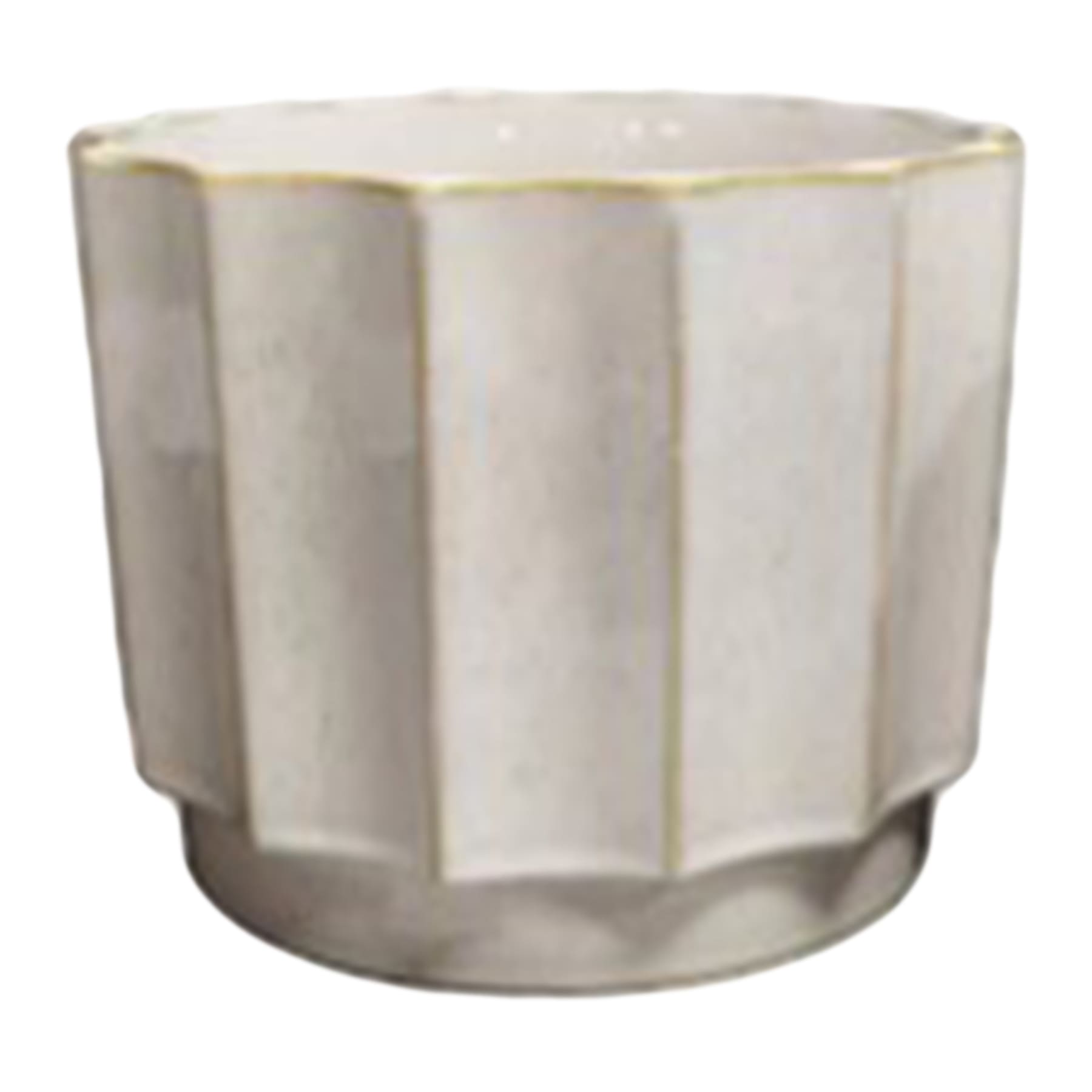 Indoor Cream Wide Fluted Ceramic Planter, Medium