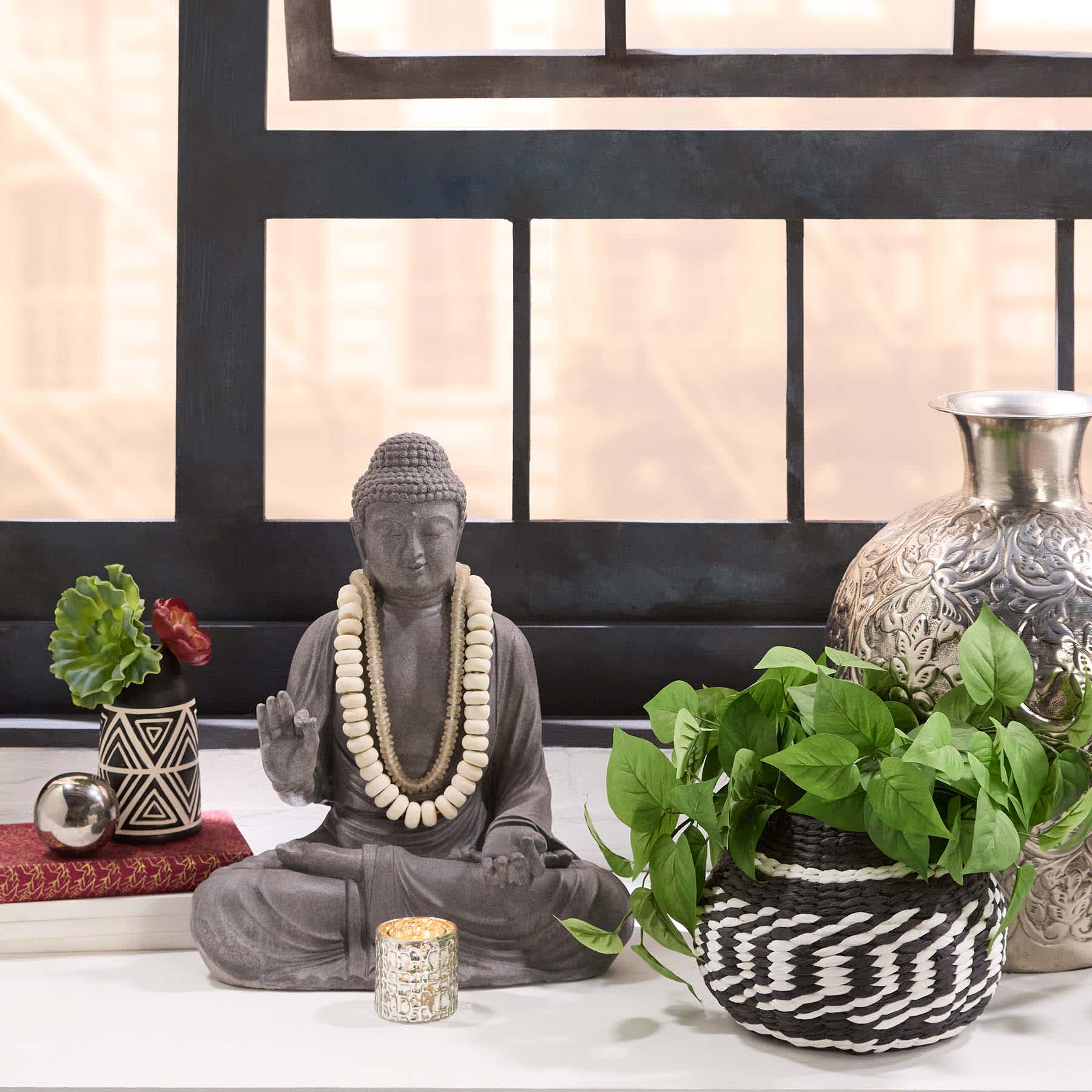 Found & Fable Sitting Buddha Figurine, 18"
