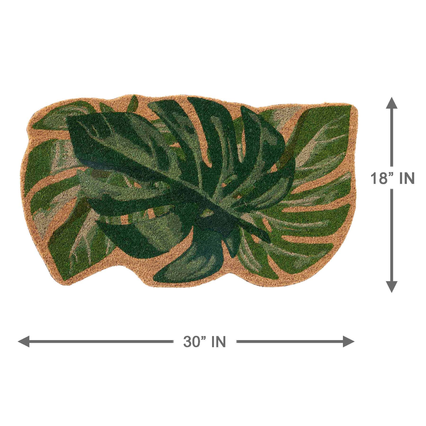 Monstera Leaves Shaped Coir Mat, 18x30