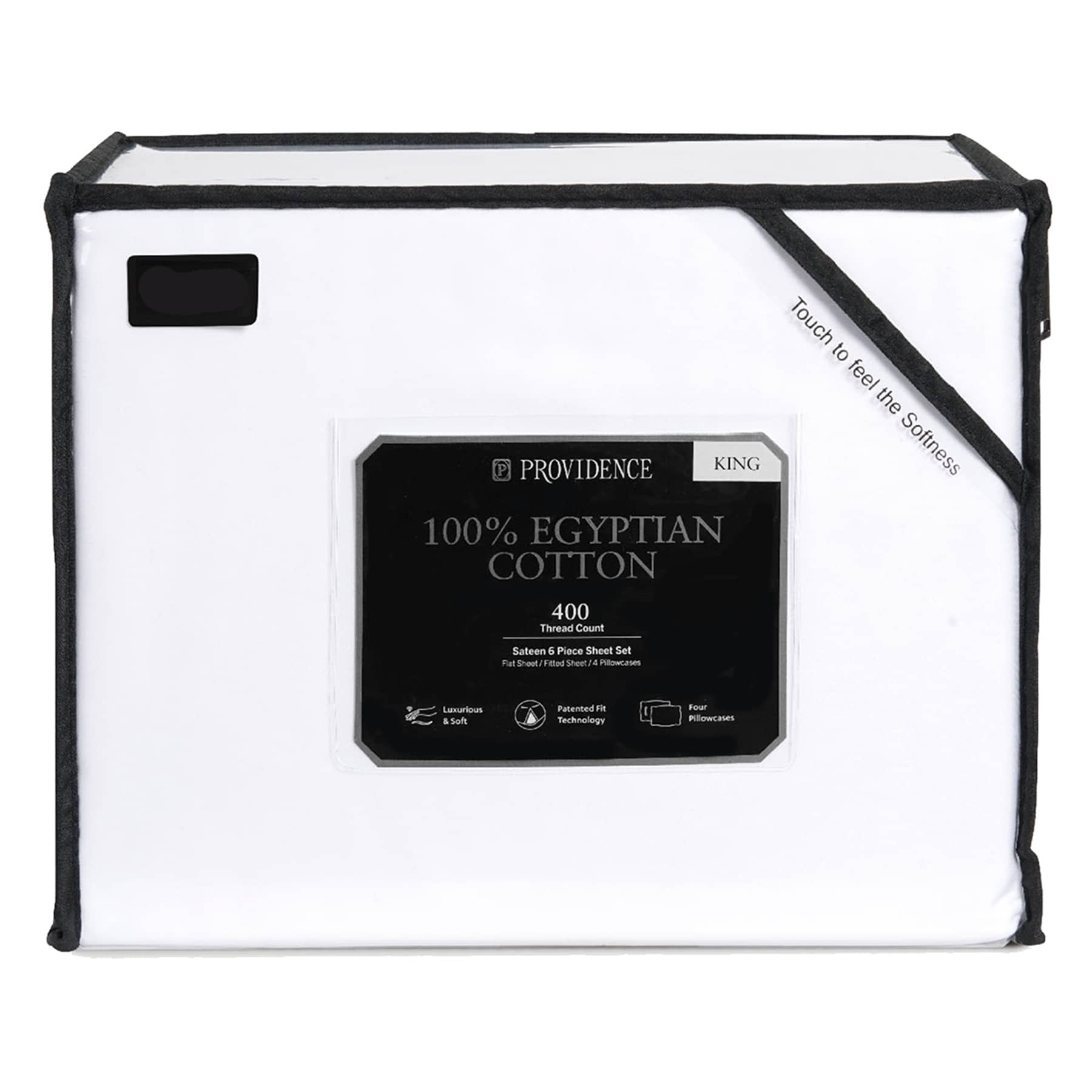 Providence 6-Piece White 100% Egyptian Cotton Sateen Sheet Set, King