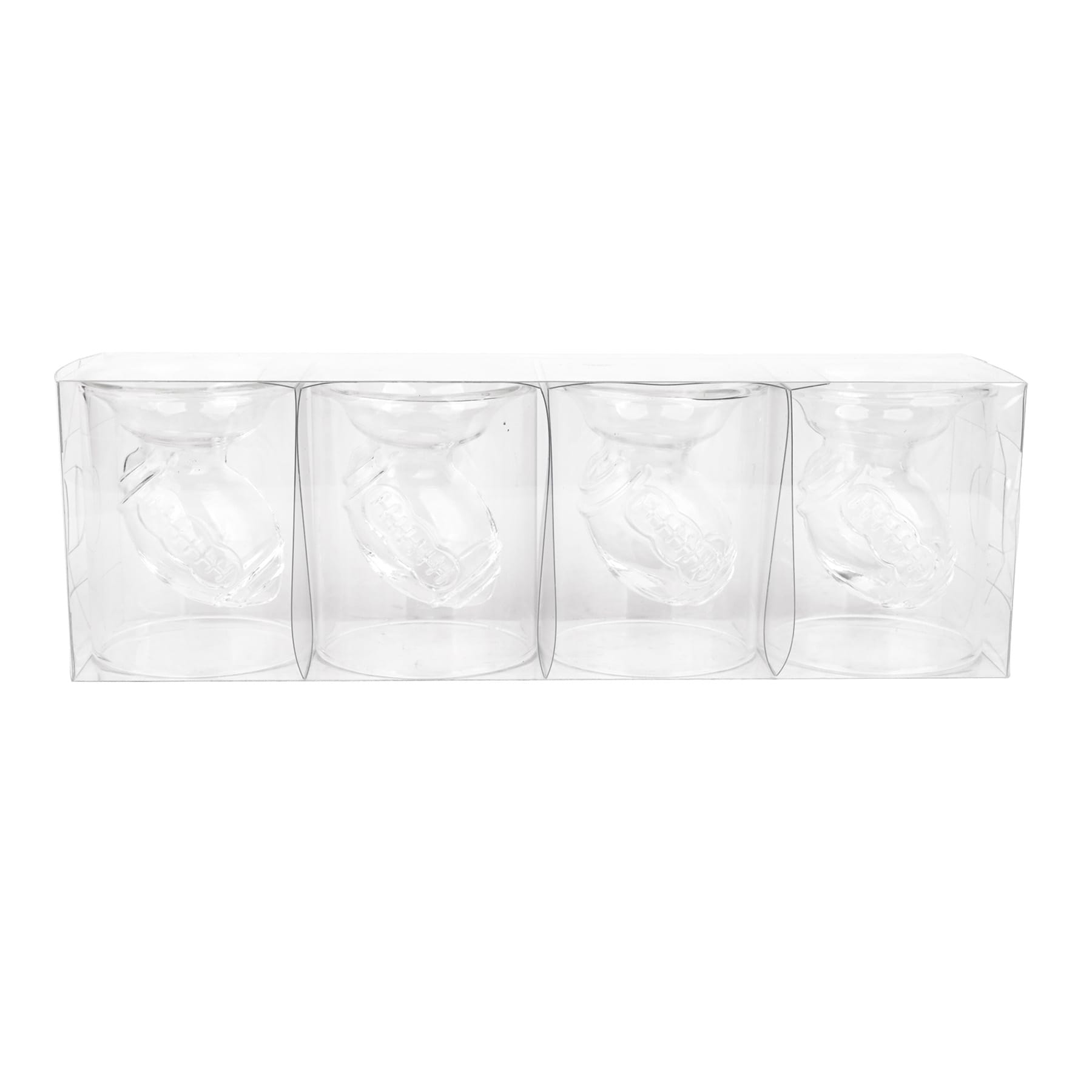Set of 4 Football Shaped Shot Glasses, 1.7oz