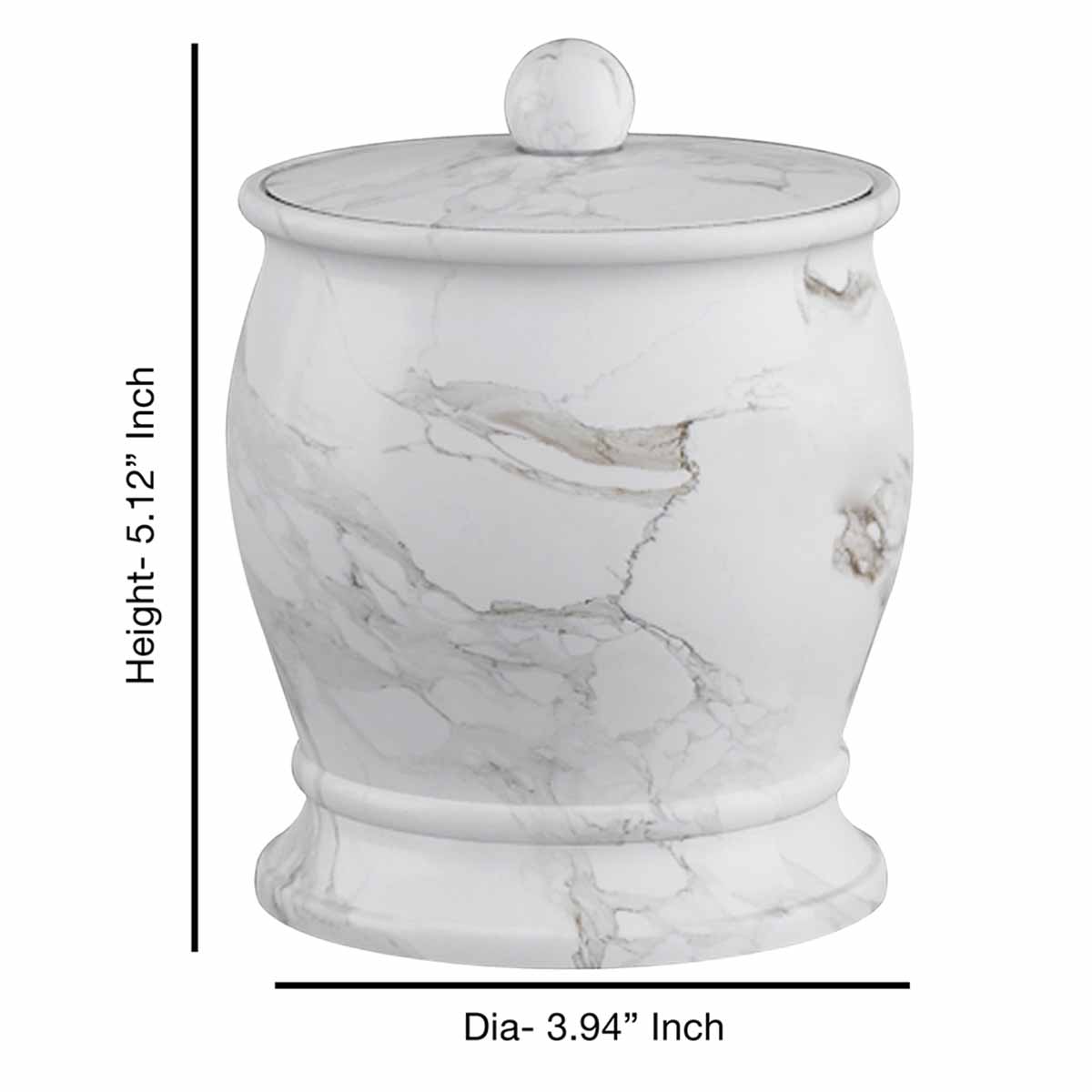 Providence Belle Grey & White Marbled Bath Container, 5"