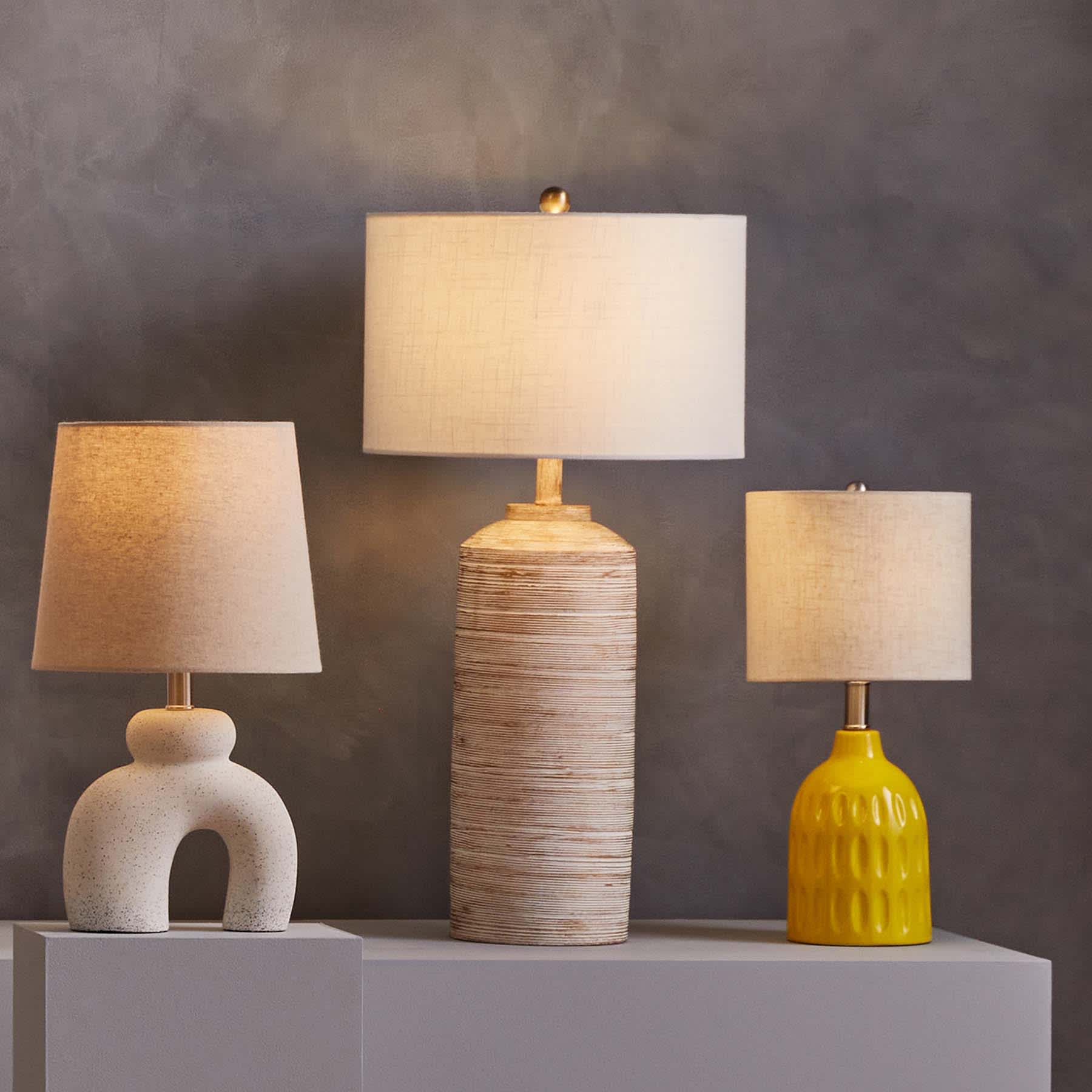 Tan & White Large Table Lamp Base, 24.5"