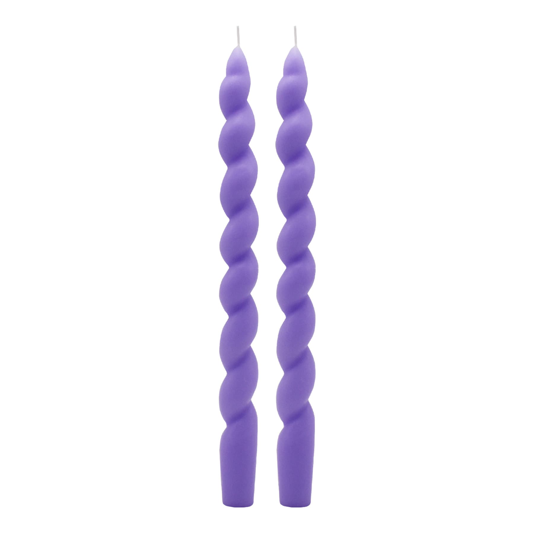 2-Pack Purple Twisted Taper Candles, 10"