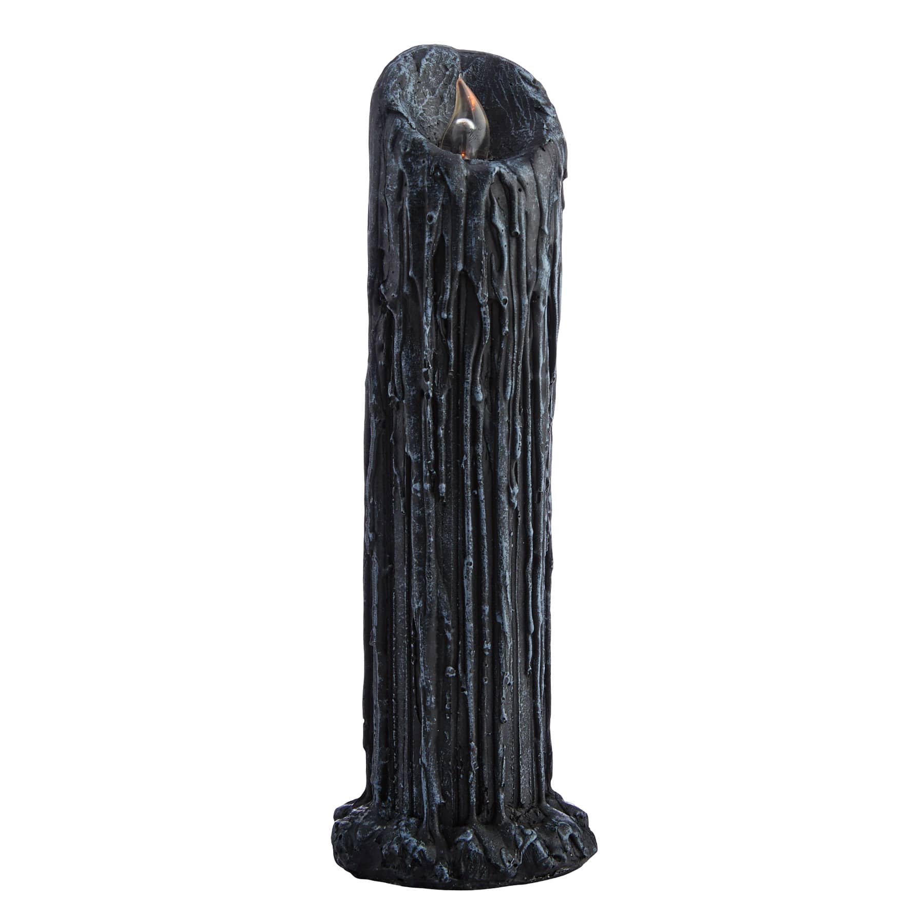 Midnight Shadows Black Candle with Light, 7.8"