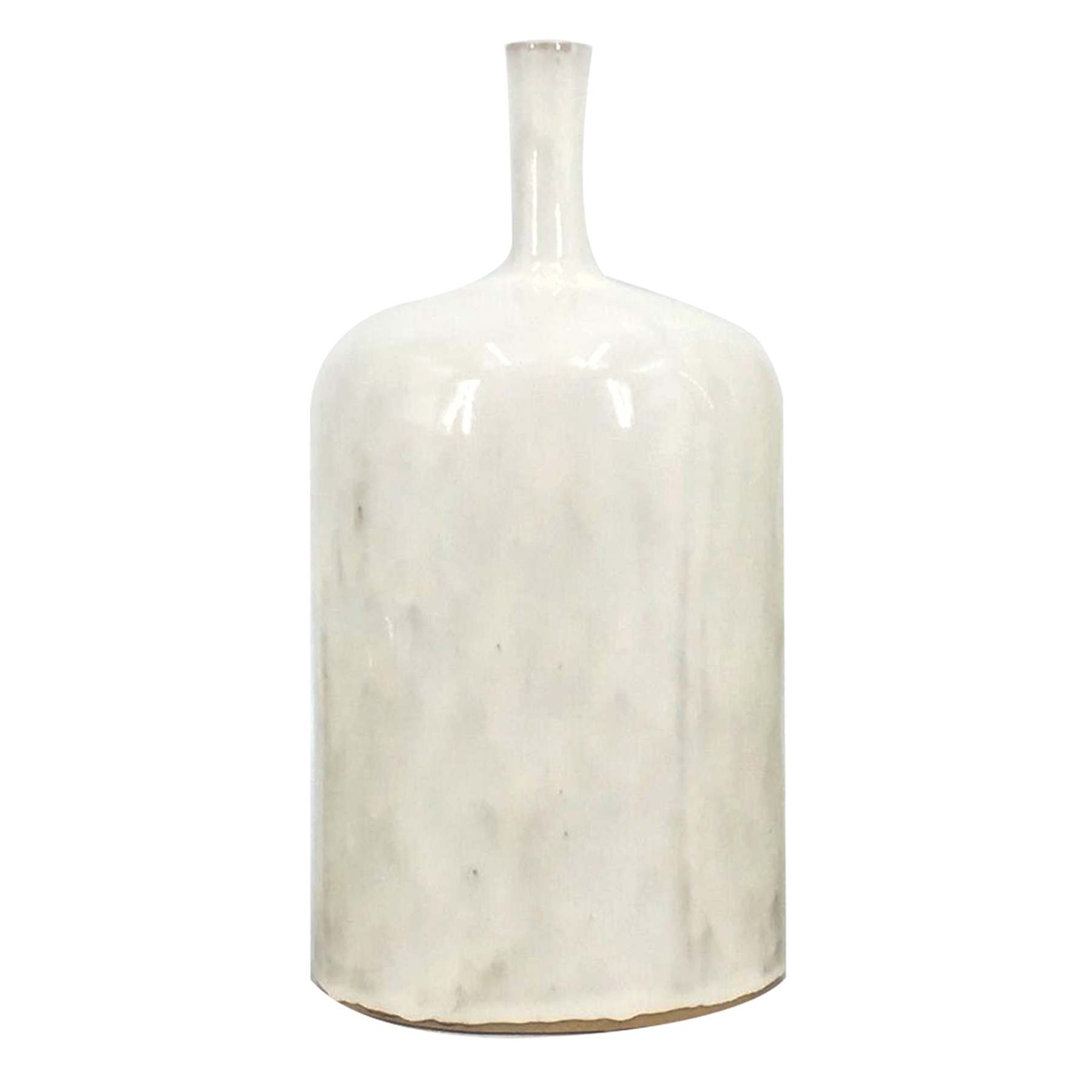 Honeybloom Emily White Ceramic Bottle Vase, 9.5"