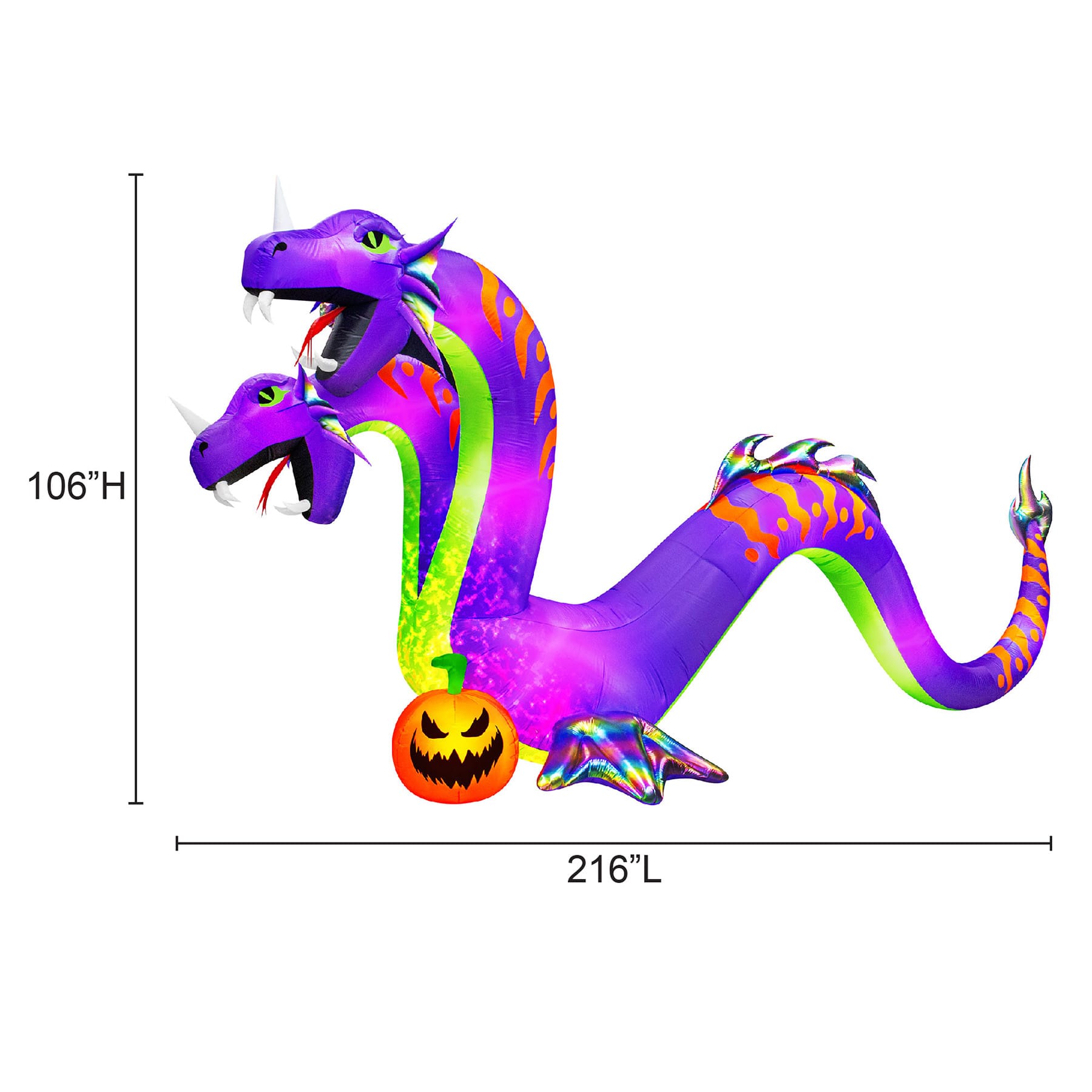 Two-Headed Celestial Serpent Halloween Inflatable, 18' Wide