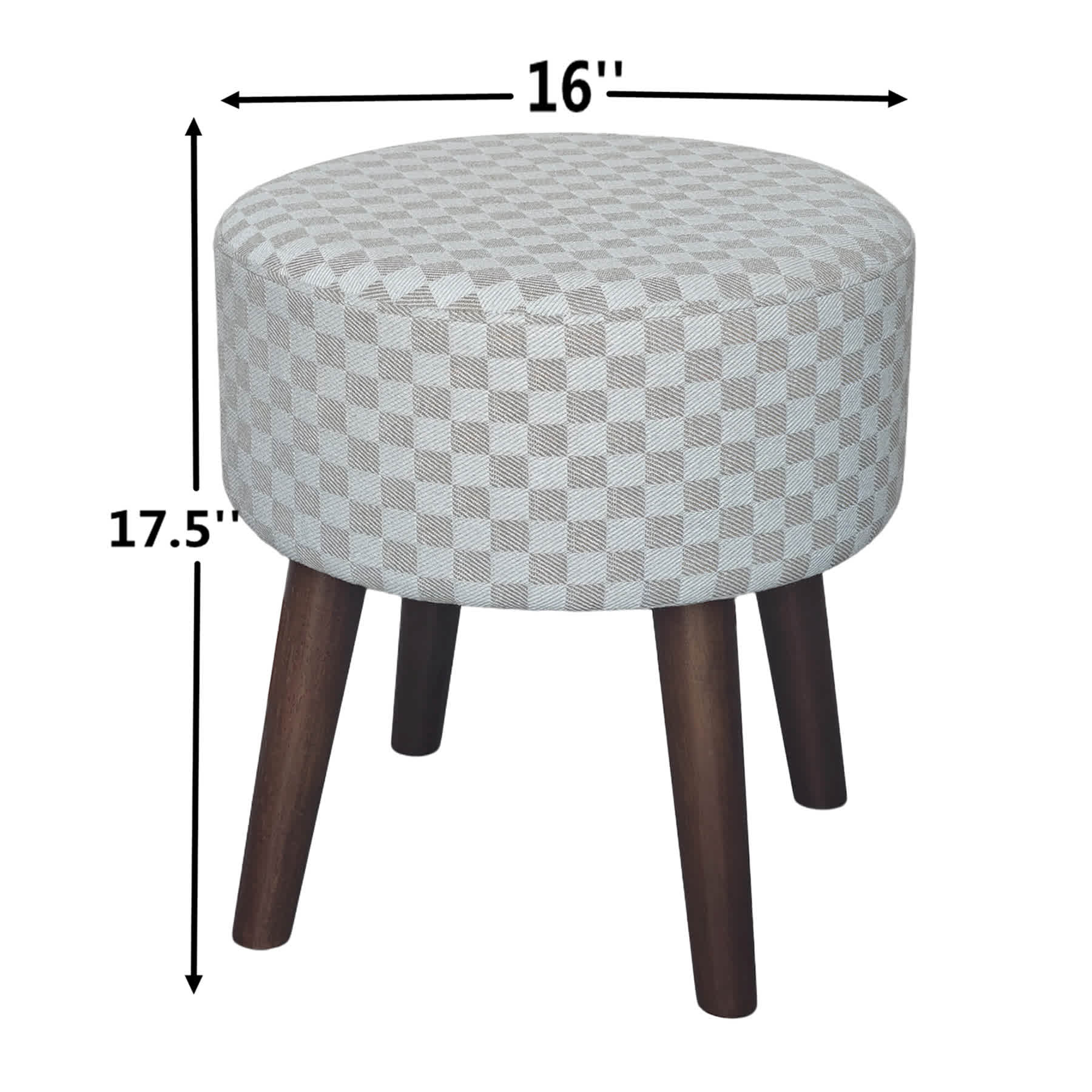 Emmy Stool, Taupe Checker Print