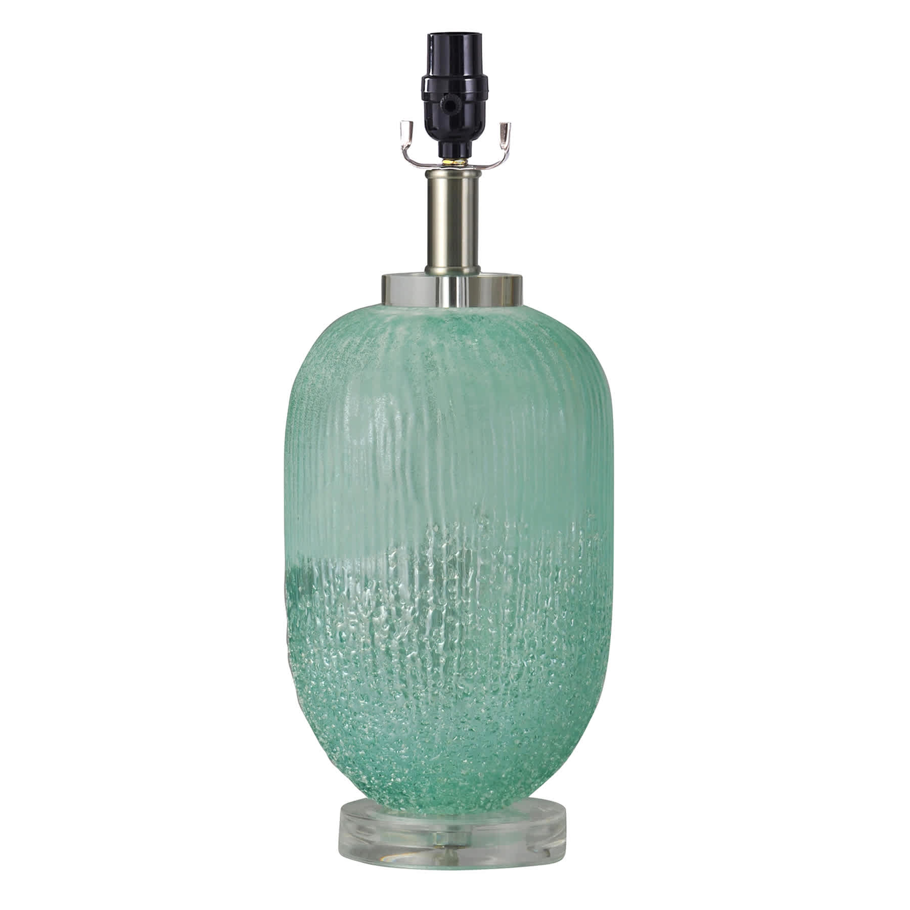 Aqua Glass Small Lamp Base, 16"