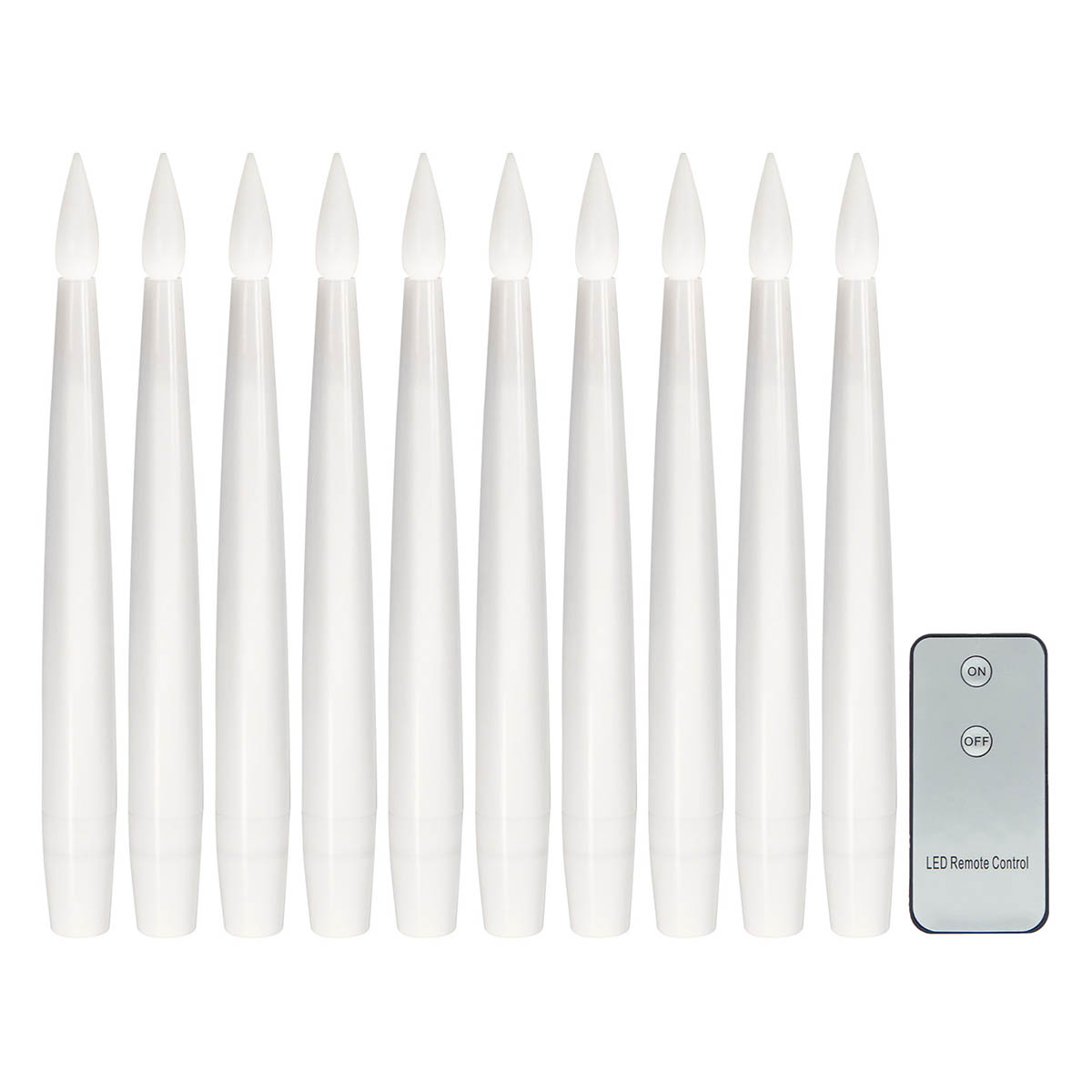 10-Pack White Floating Taper Candles
