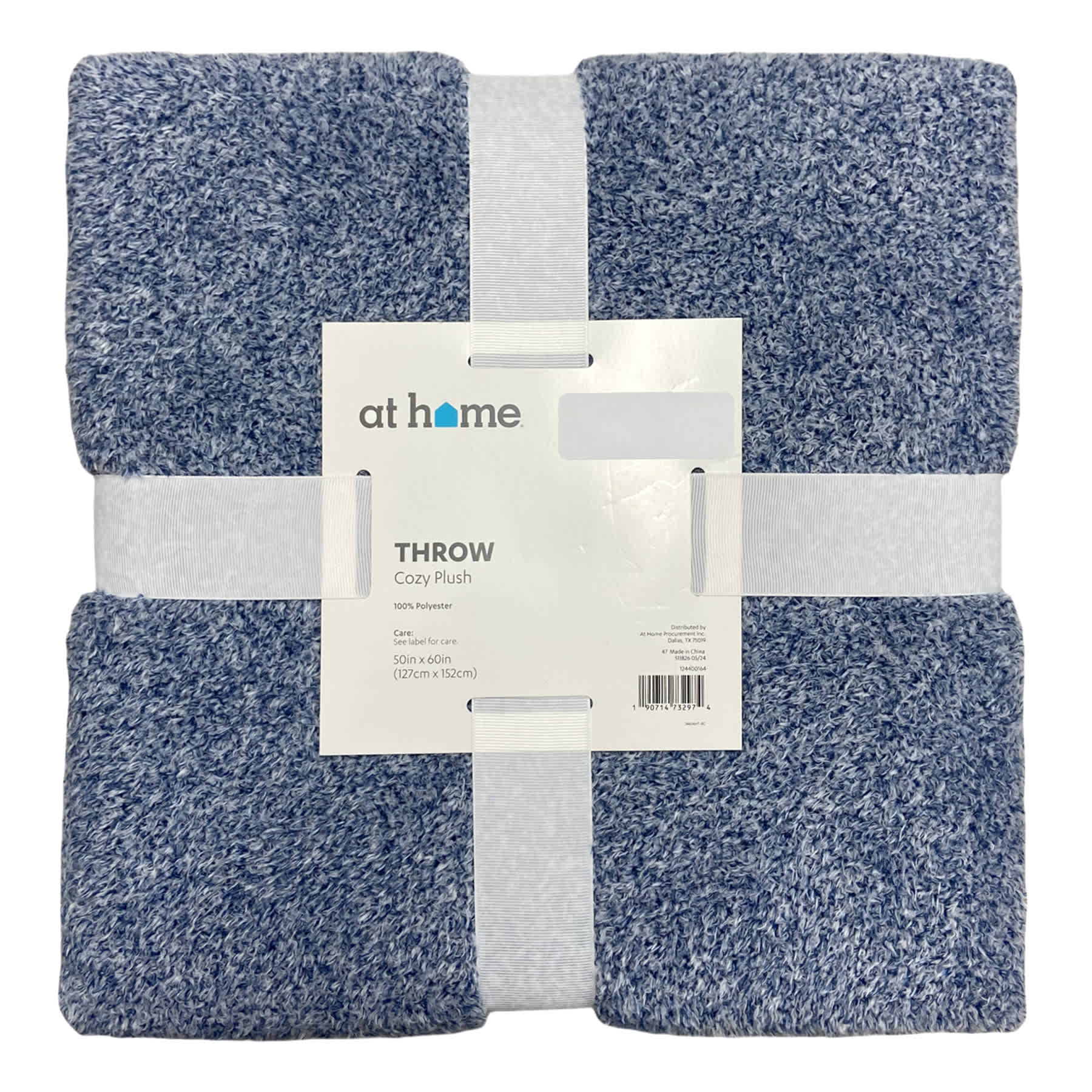 Navy Blue Cozy Plush Throw Blanket, 50x60