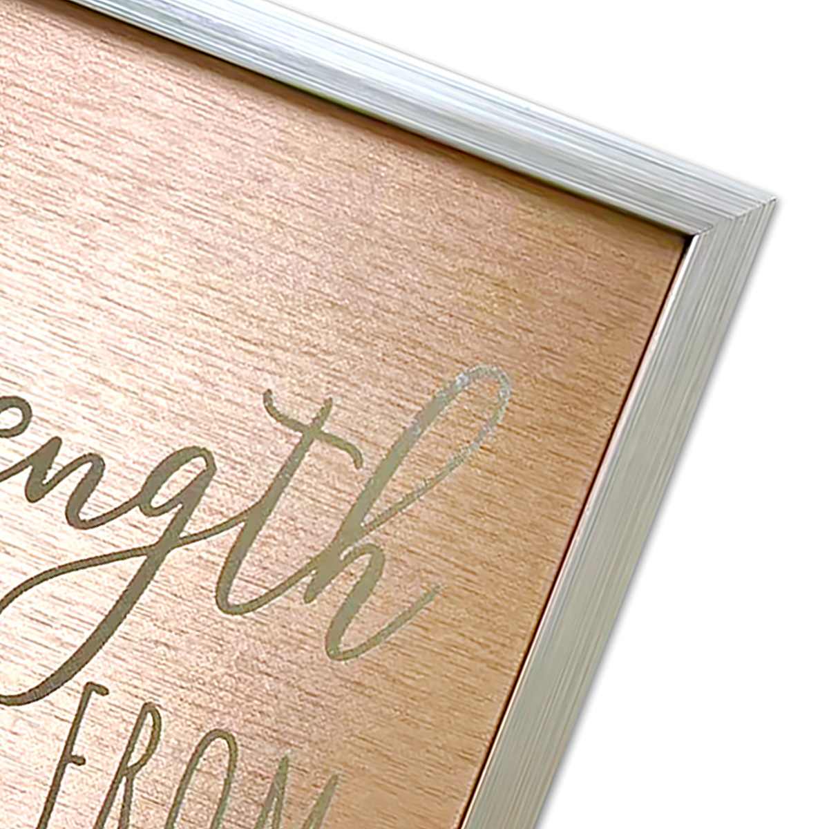 Glass Framed Foiled Strength Comes From within Wall Sign, 12x16