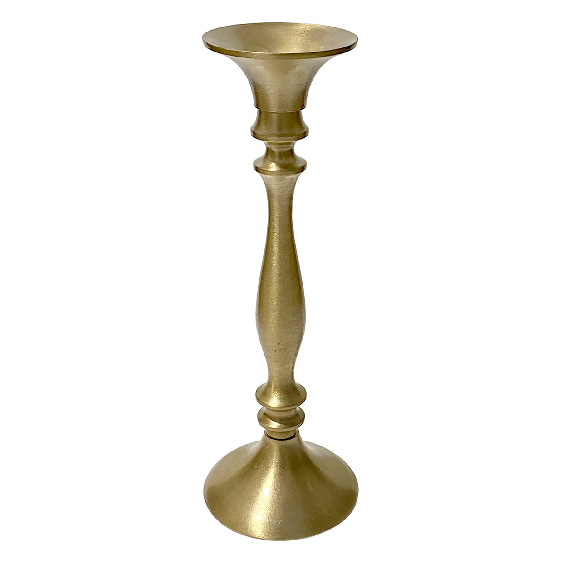 Antique Gold Taper Candle Holder, 11"
