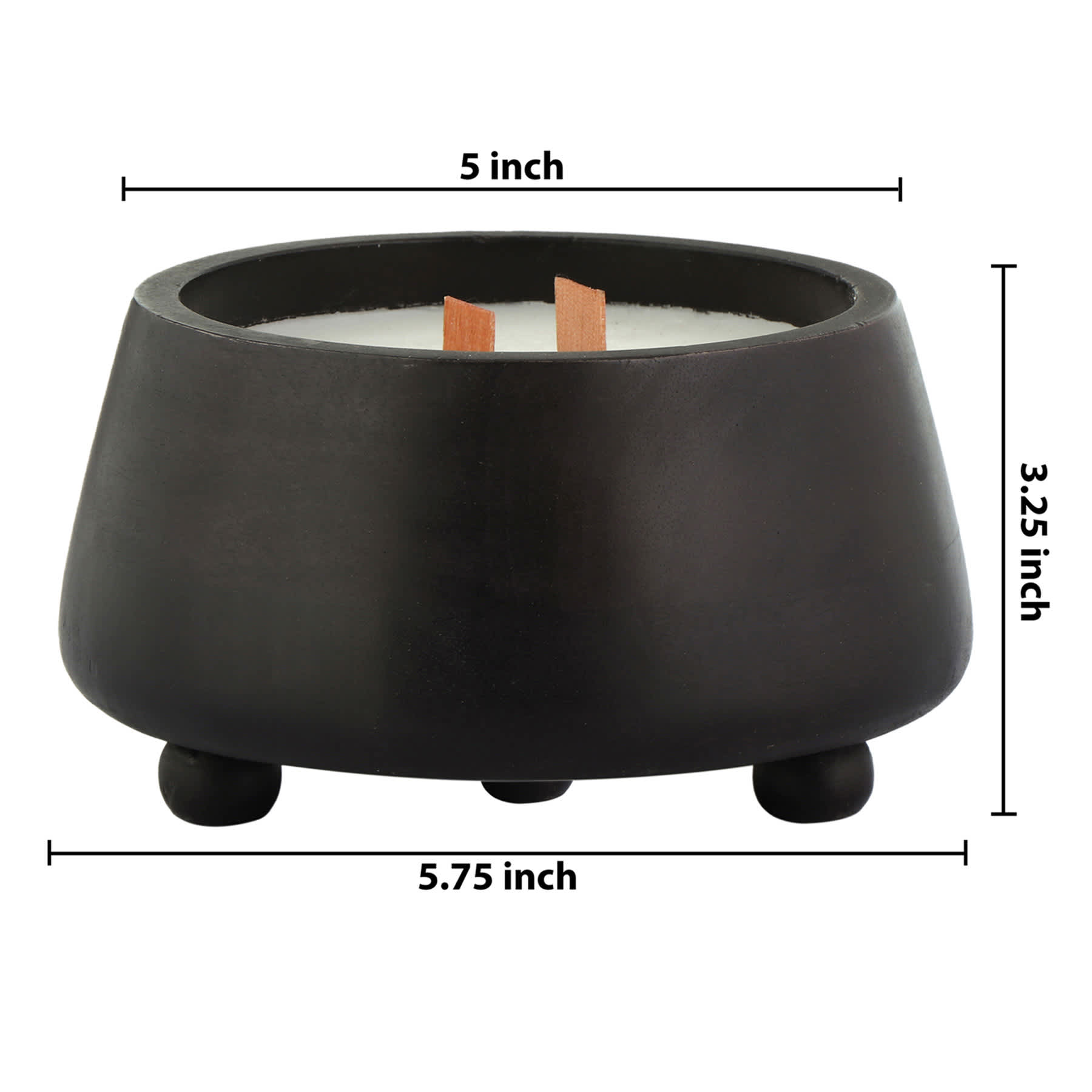 Black Wood Wick Citronella Candle, 12oz