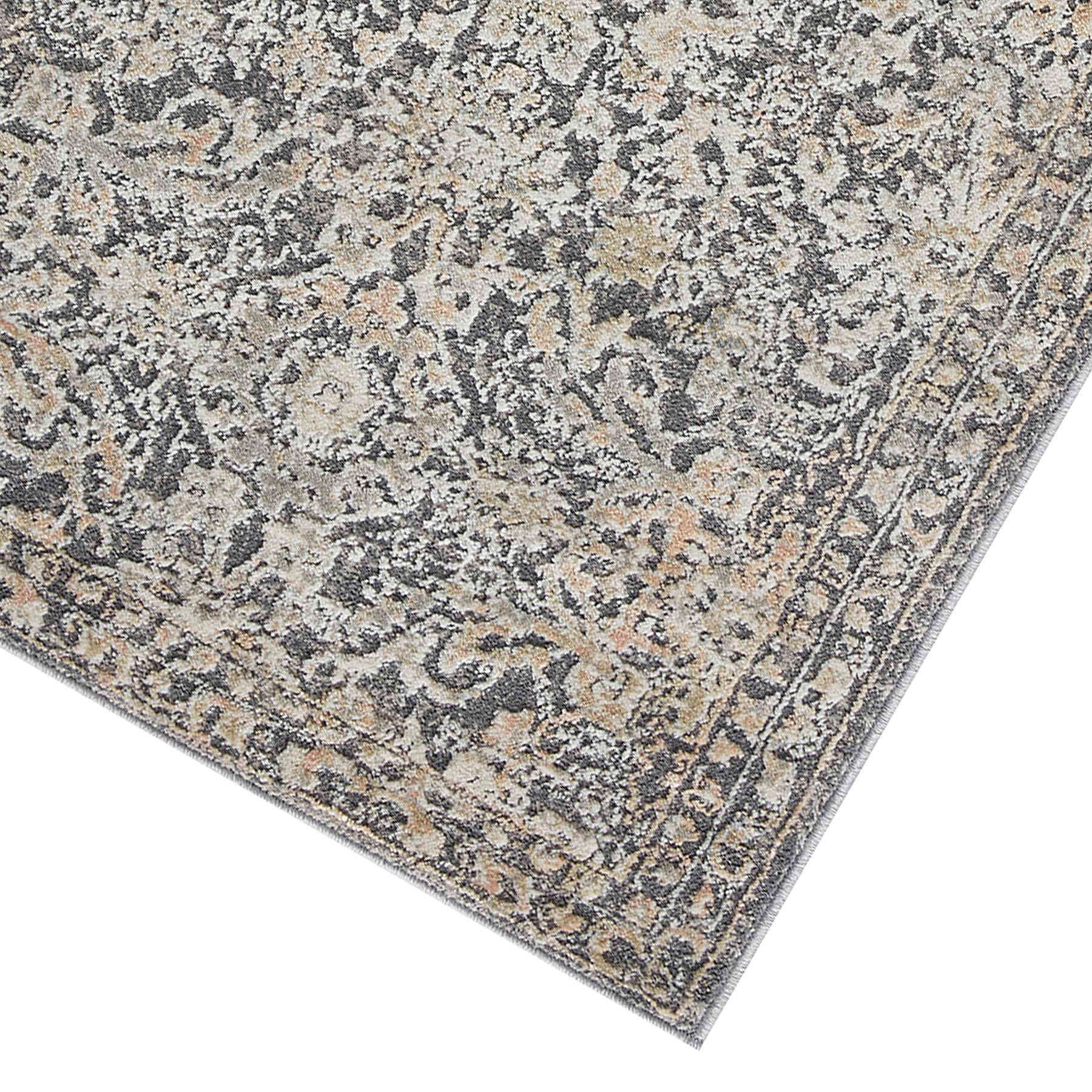 (B849) Providence Villa Grey Floral Accent Rug, 3x5