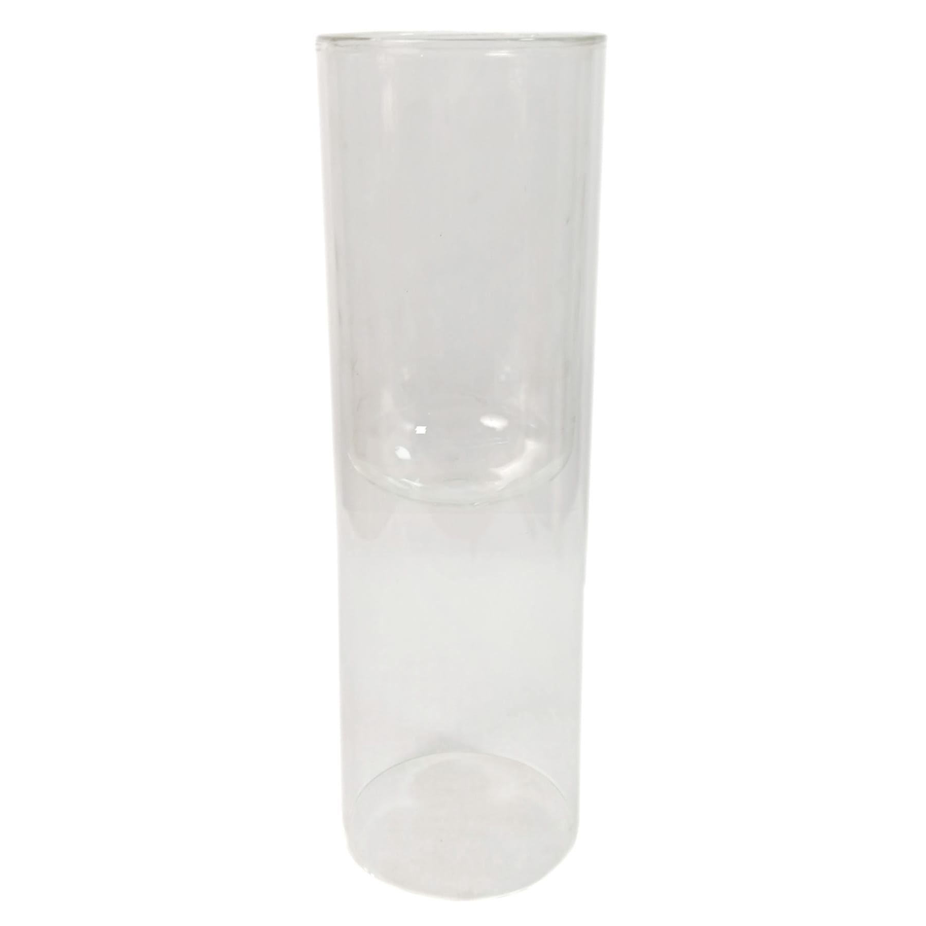 Clear Double Wall Glass Vase, 13"