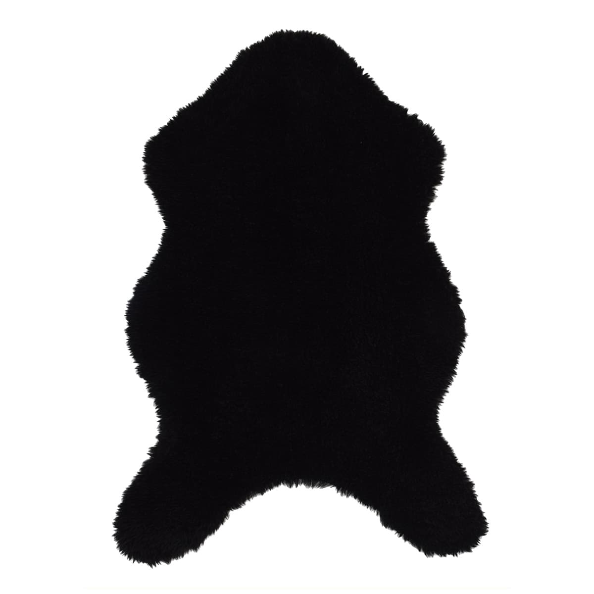 (C207) Found & Fable Black Curly Faux Fur Accent Rug, 3x5