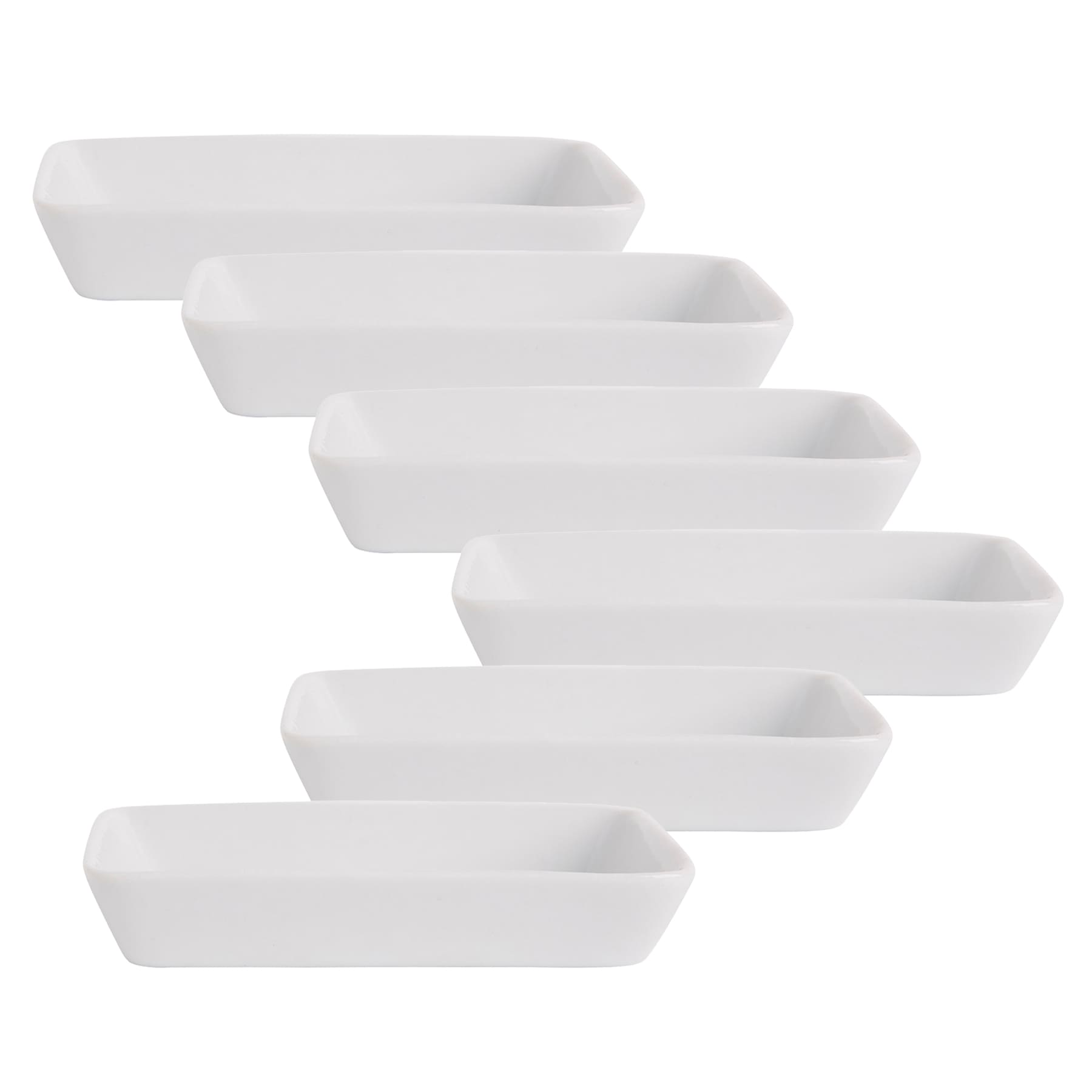 Set of 6 White Mini Tapas Plates