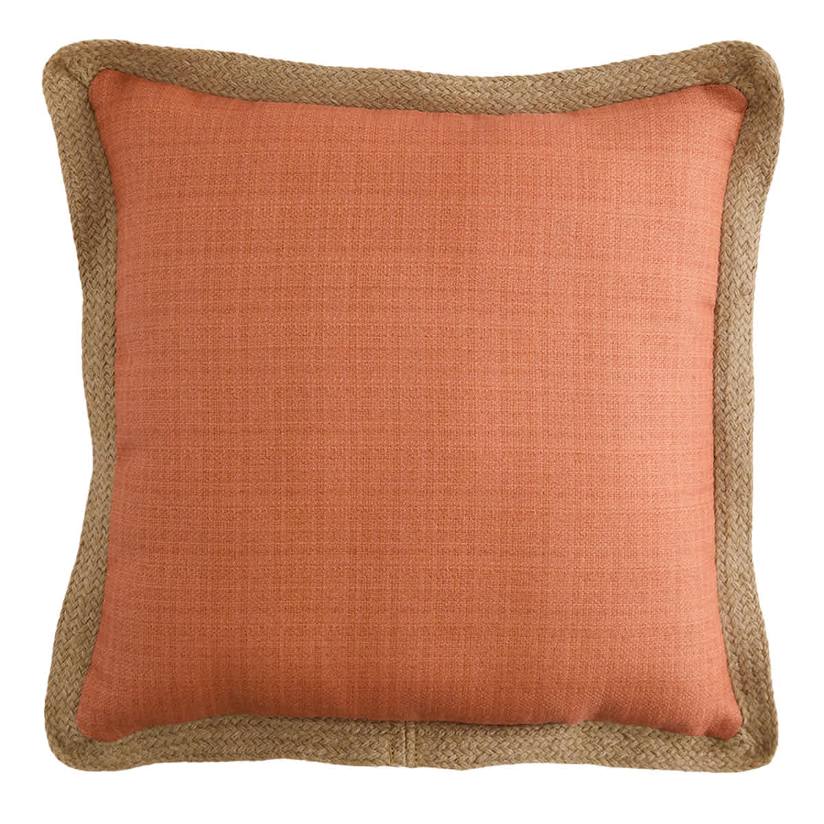2-Pack Terracotta Jute Trim Outdoor Throw Pillow, 18"