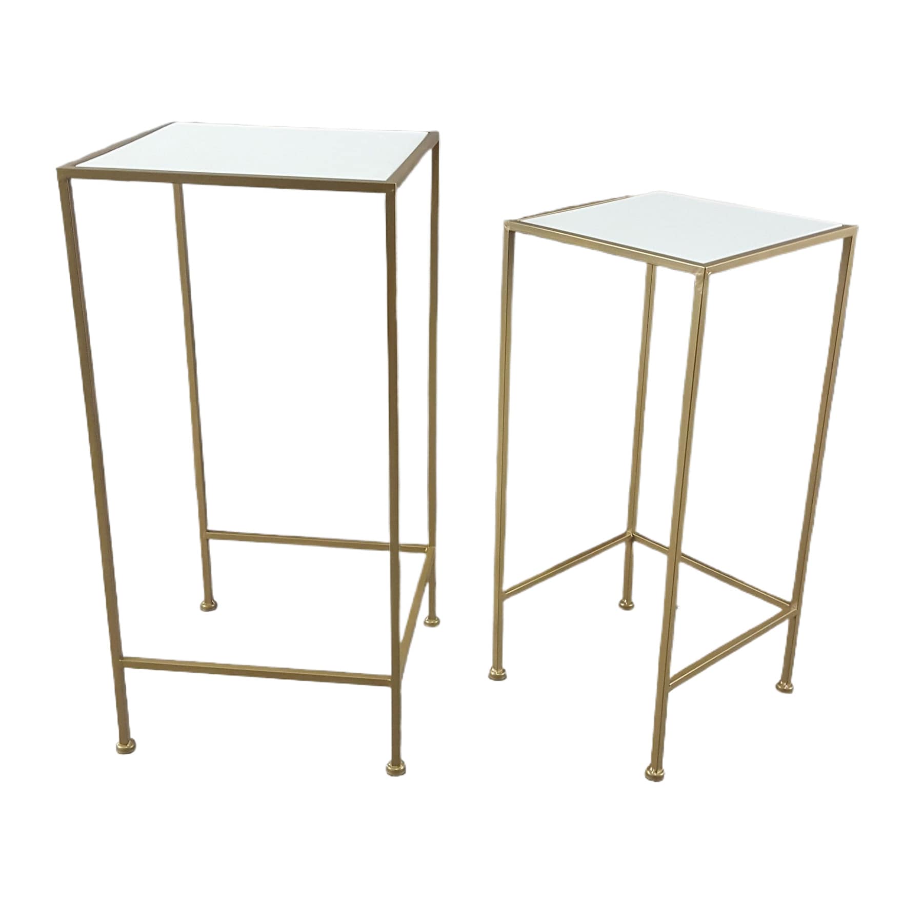 White & Gold Plant Stand, Medium