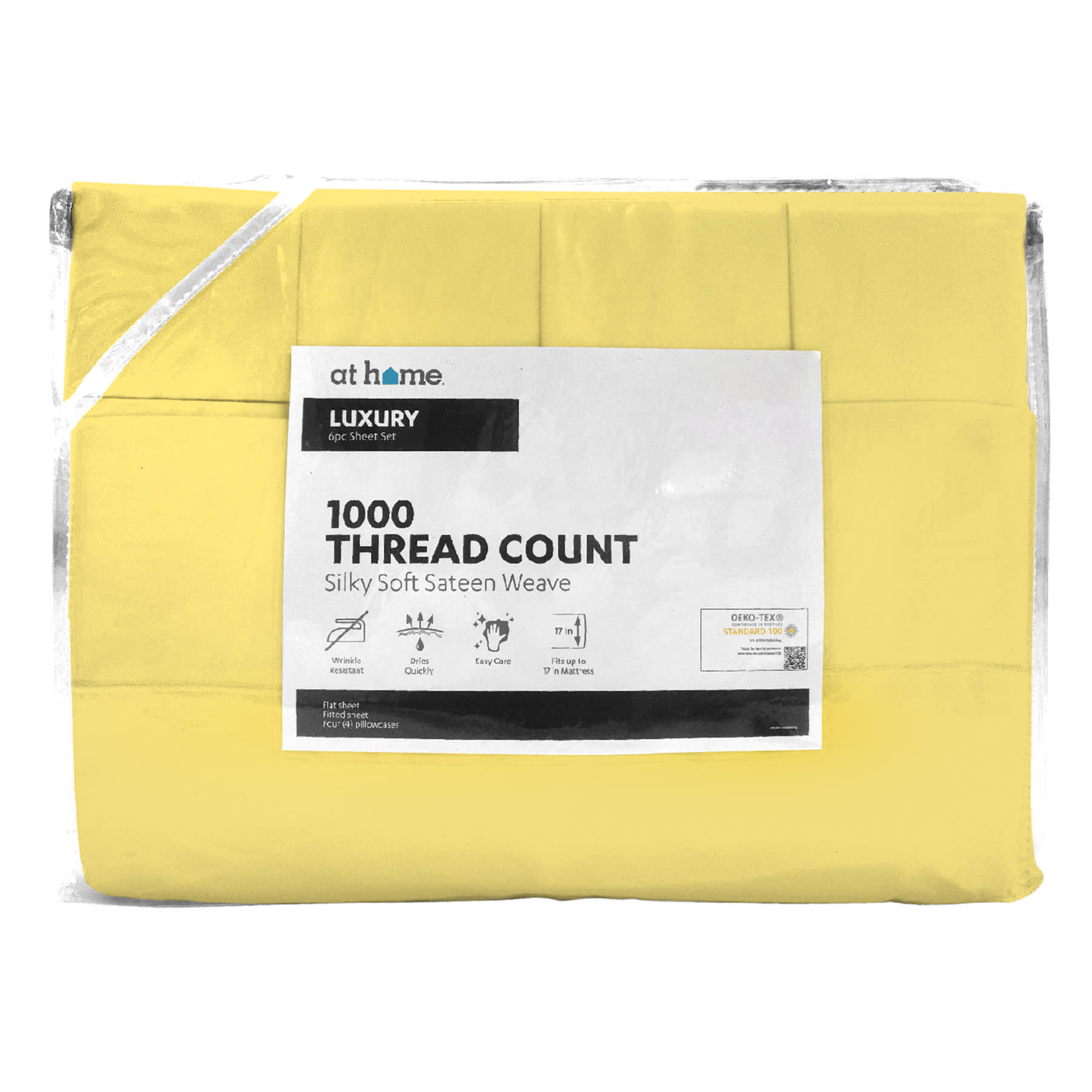 6-Piece Jojoba Yellow 1000 Thread Count Cotton Blend Sheet Set, King