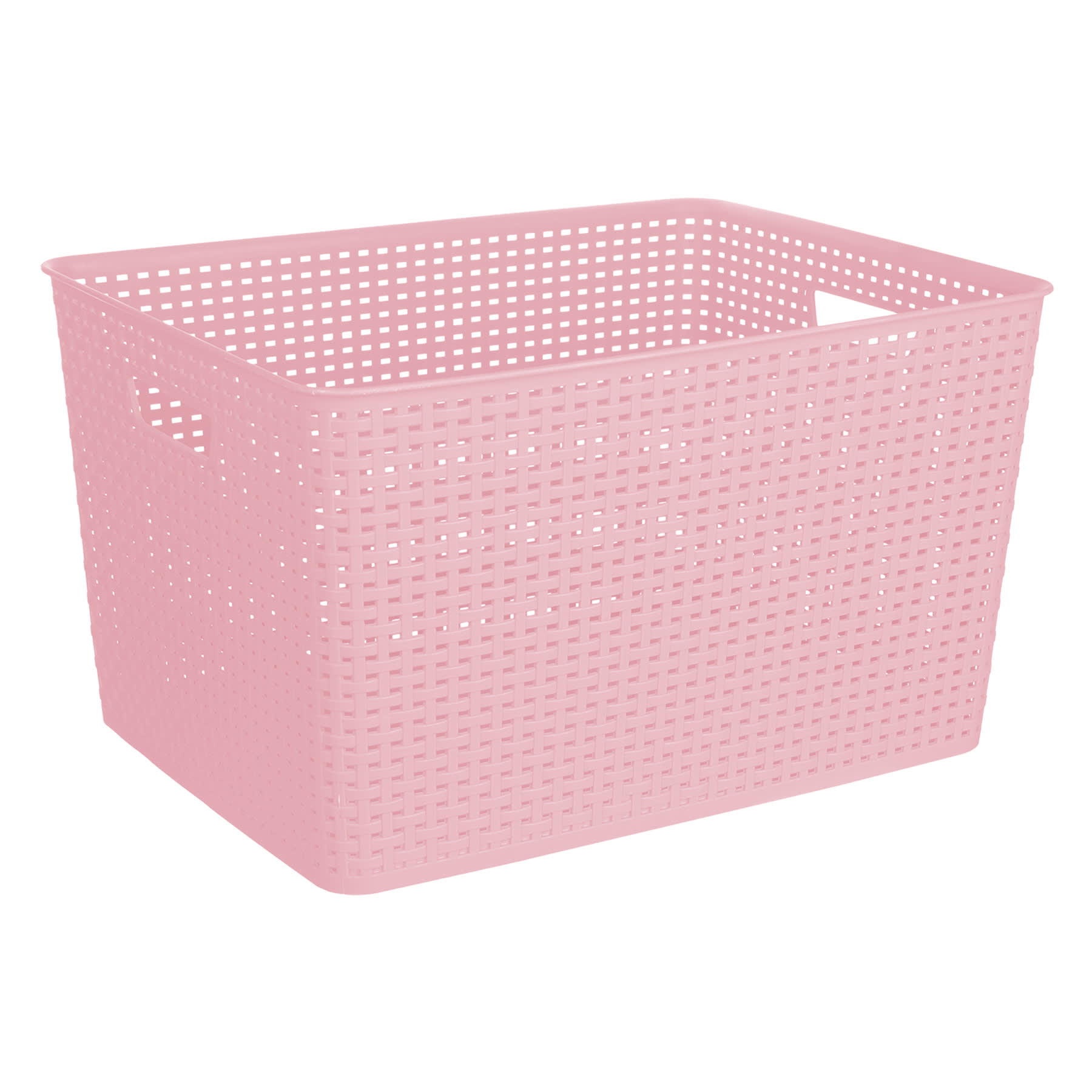 Light Pink Crossover Weave Storage Basket, XXL