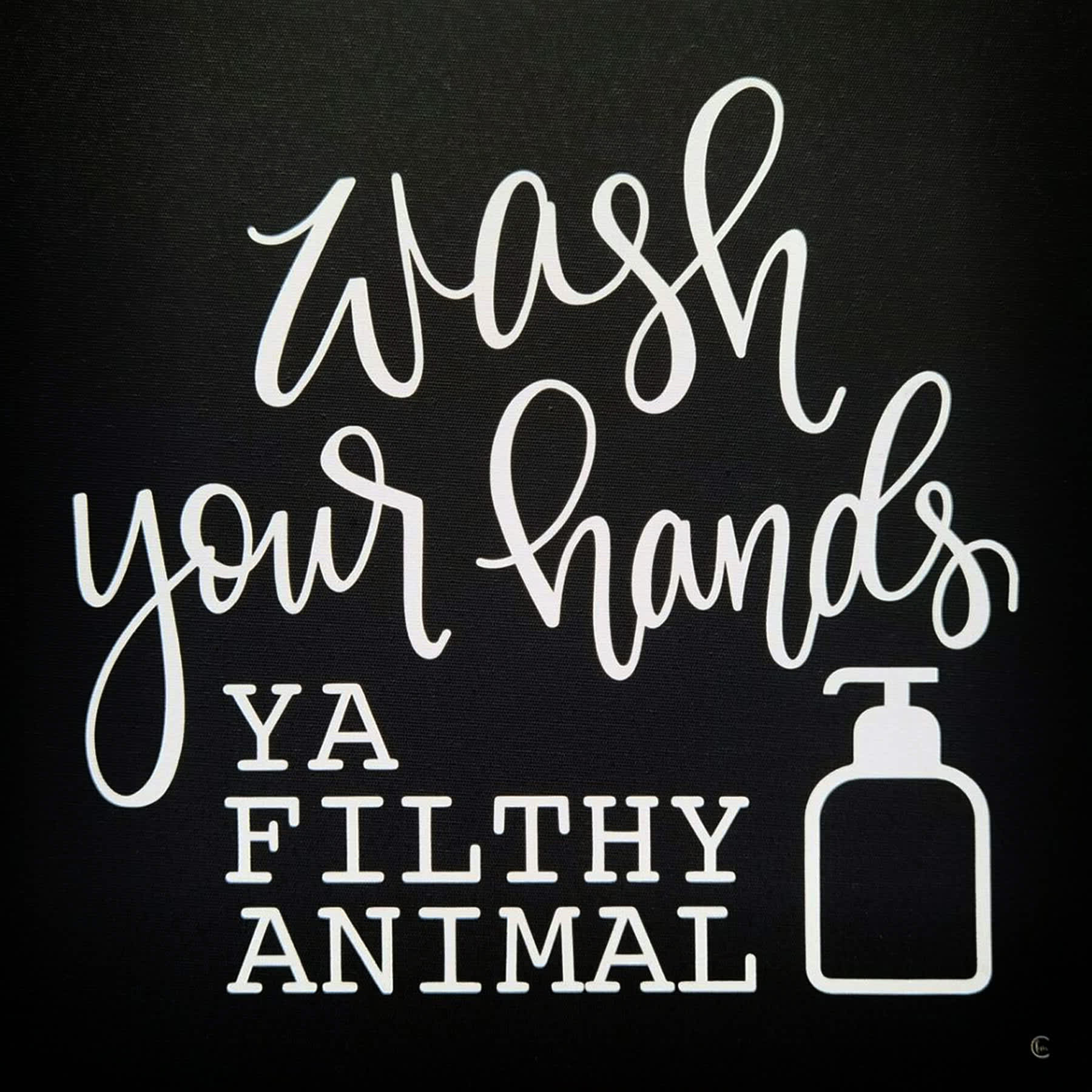 Wash Your Hands Ya Filthy Animal Canvas Wall Art, 12"