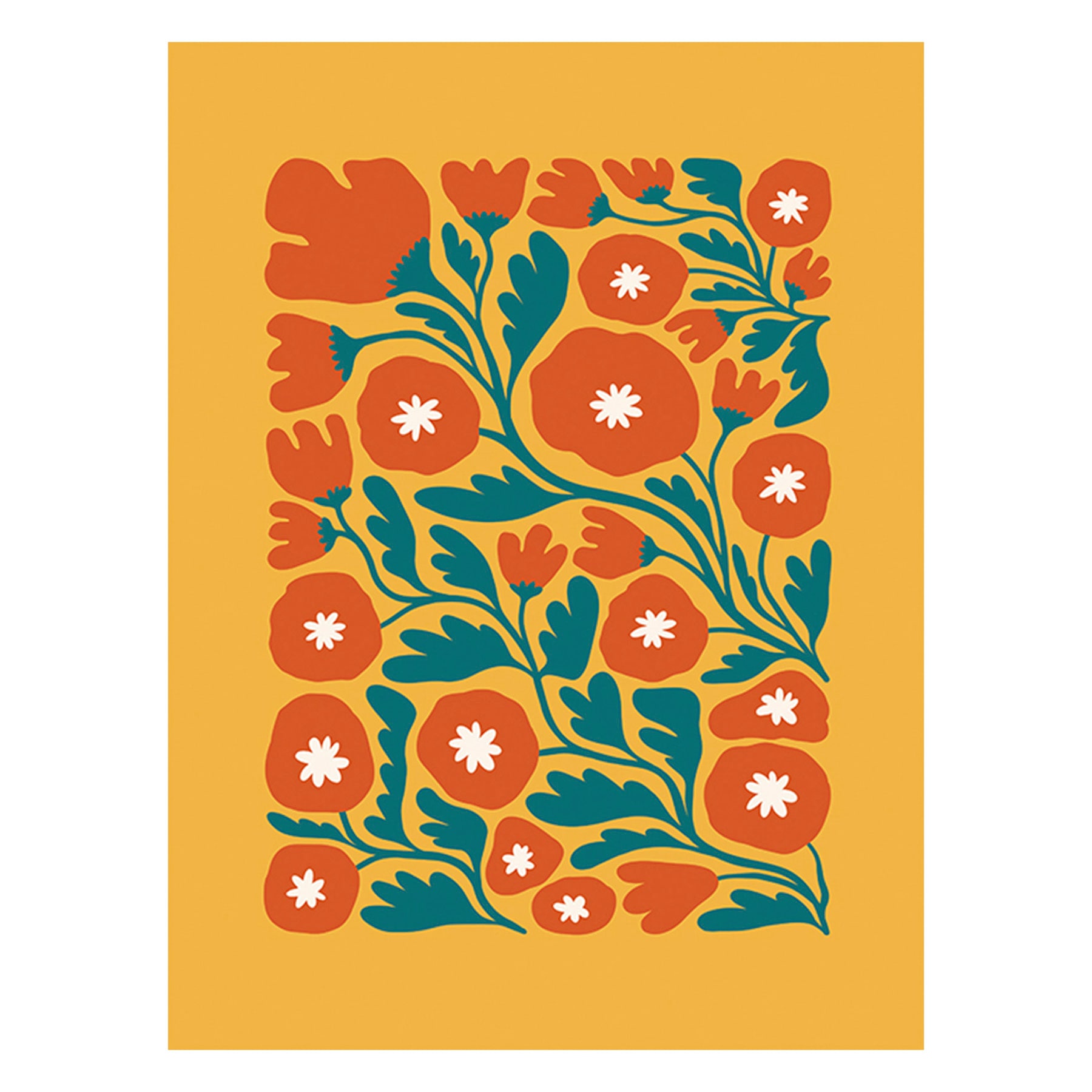 Modern Poppies Canvas Wall Art, 12x16