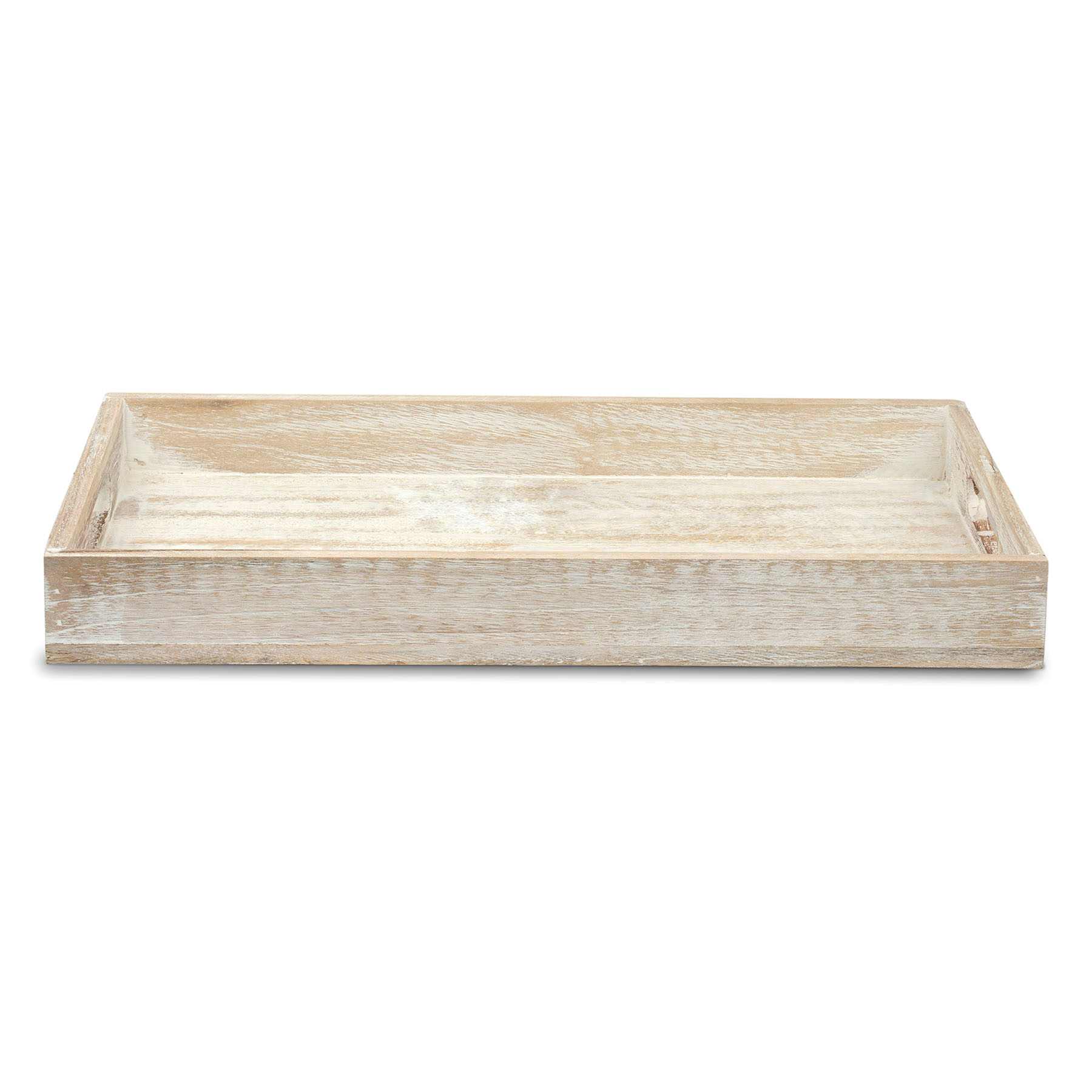 Tracey Boyd White Rustic Wooden Tray, Large