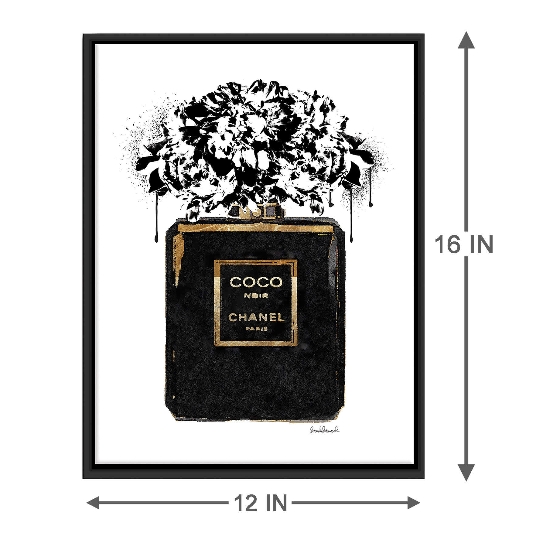 Framed Glam Perfume Canvas Wall Art, 12x16