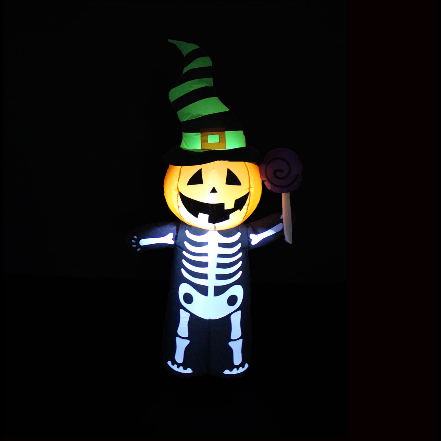 Jack-o'-Lantern Skeleton Halloween Inflatable, 4'